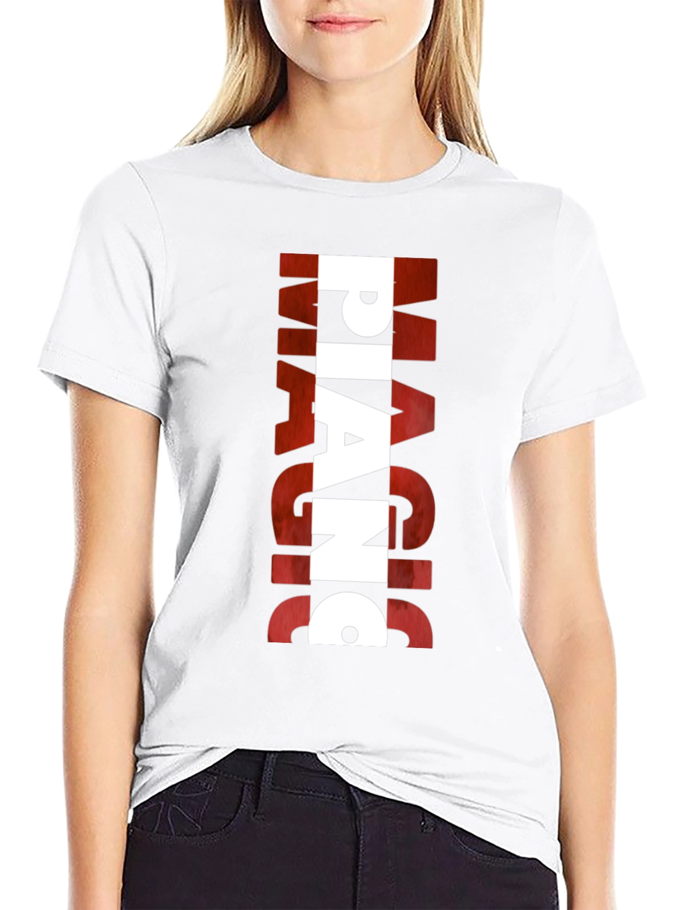 Magic Piano Mens Black Graphic T-Shirt