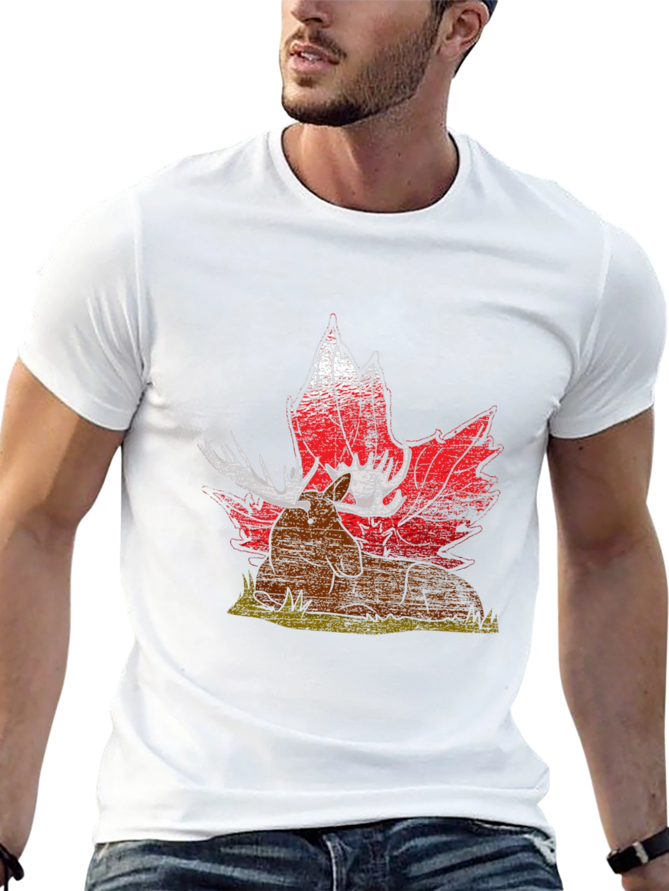 Moose and Maple Leaf Graphic Tee