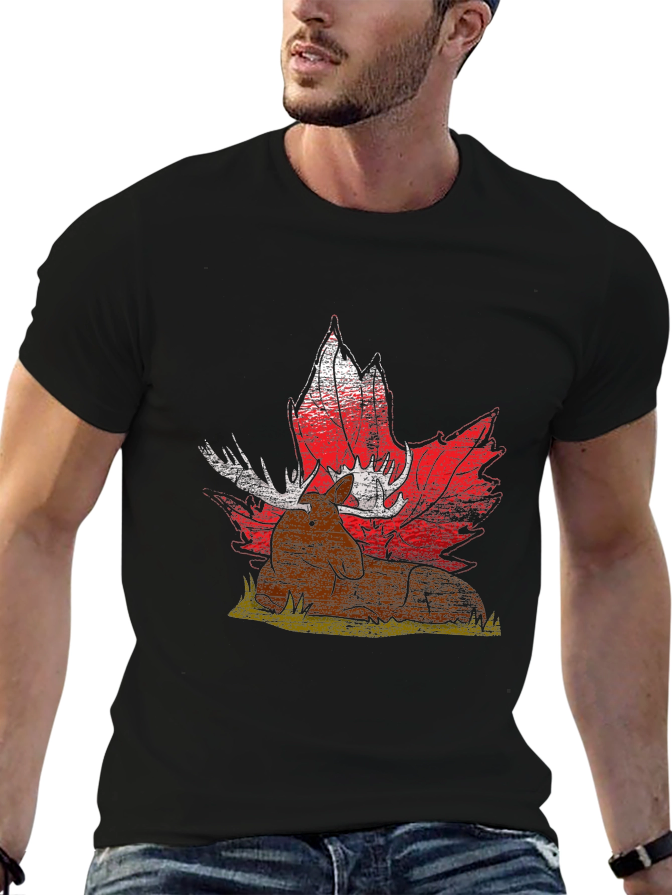 Moose and Maple Leaf Graphic Tee