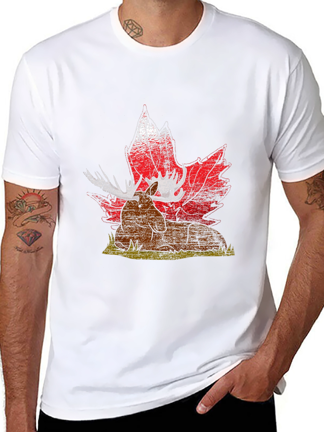 Moose and Maple Leaf Graphic Tee