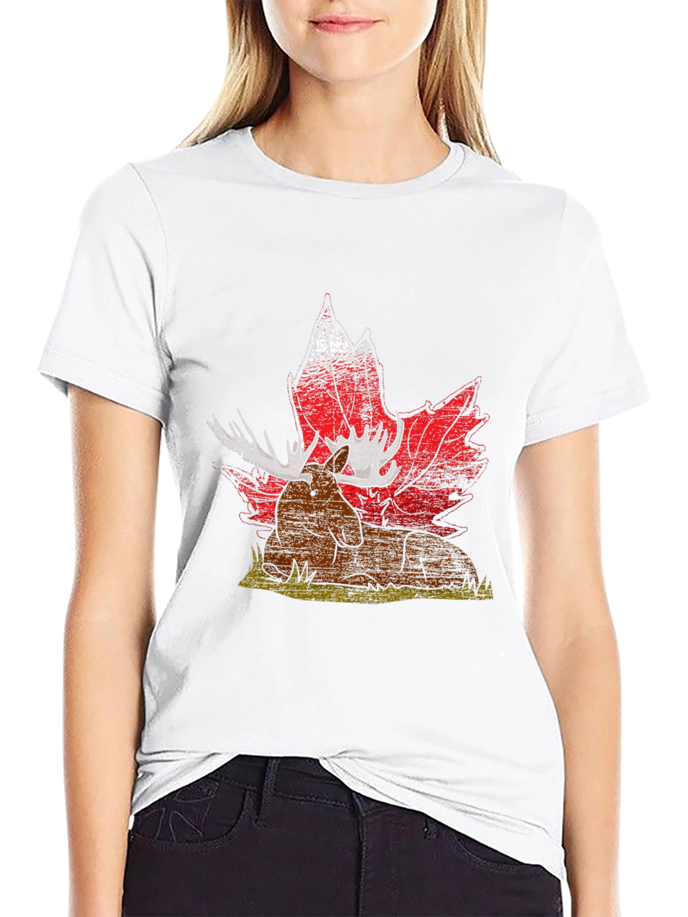 Moose and Maple Leaf Graphic Tee