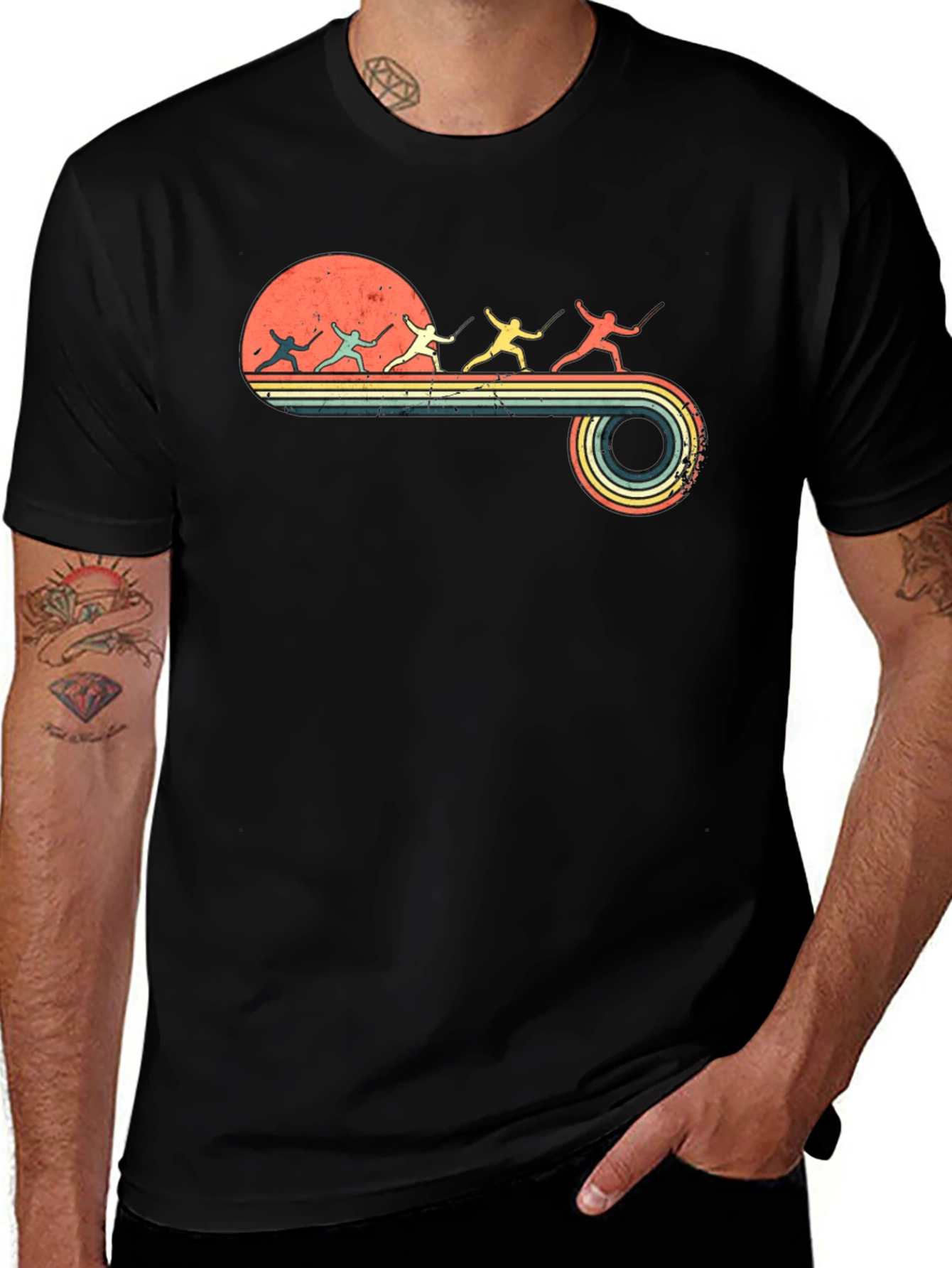 Retro Fencing Silhouette T-Shirt