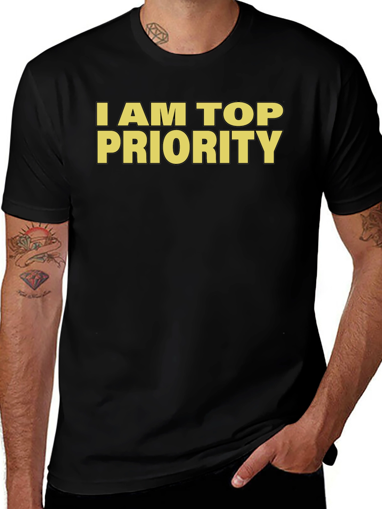 I am Top Priority Graphic Tee - Black