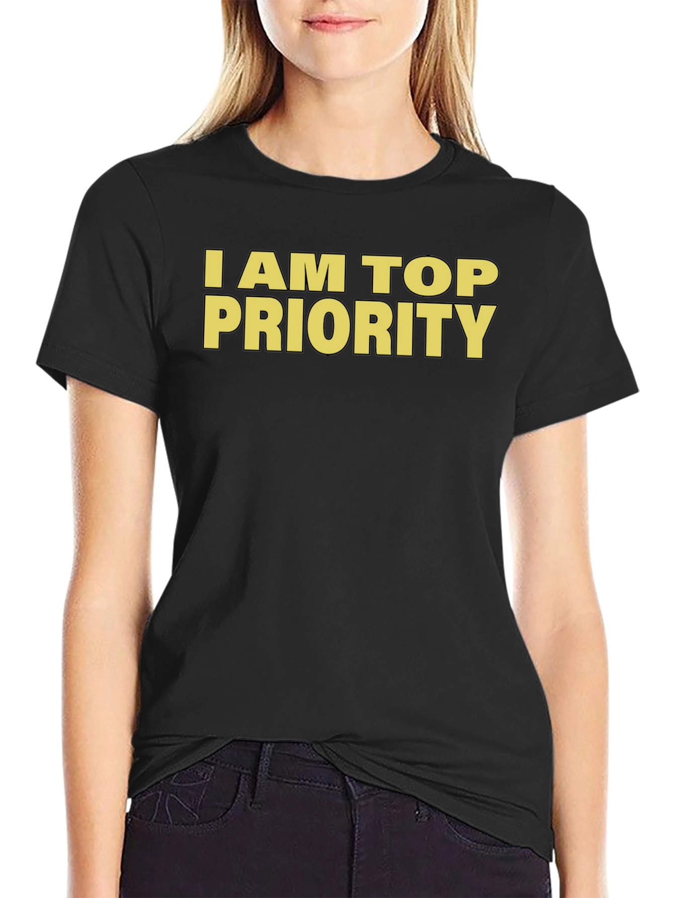 I am Top Priority Graphic Tee - Black