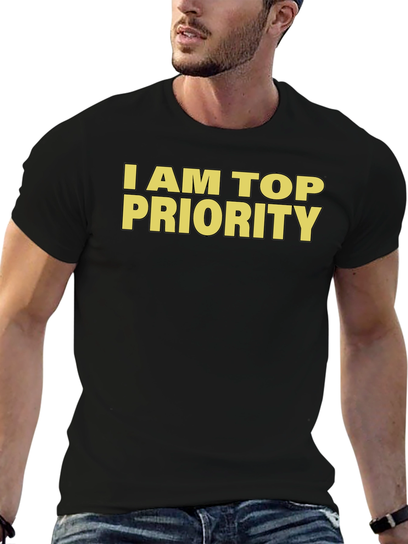 I am Top Priority Graphic Tee - Black