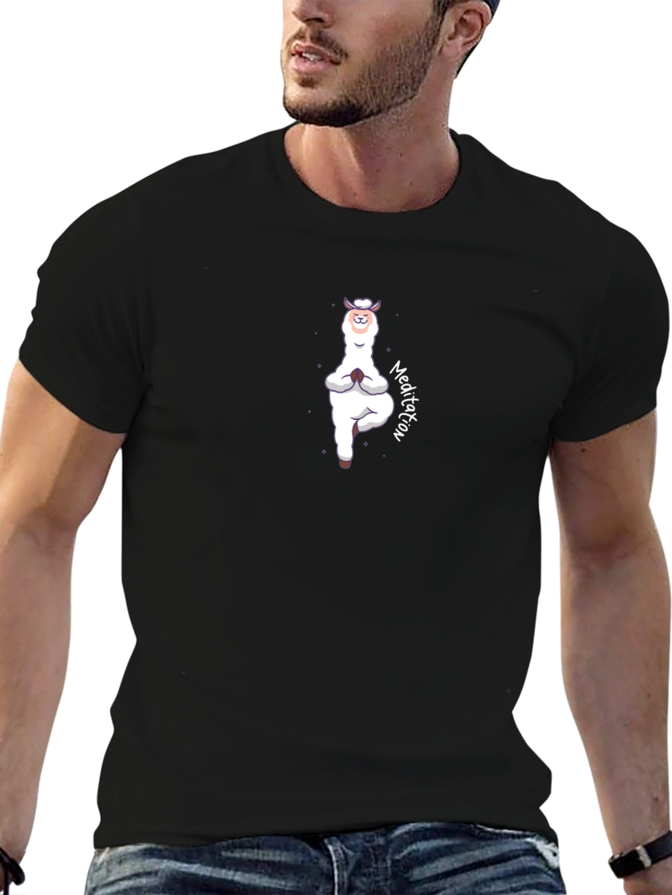 Yoga Llama Meditation T-Shirt - Funny Alpaca Design