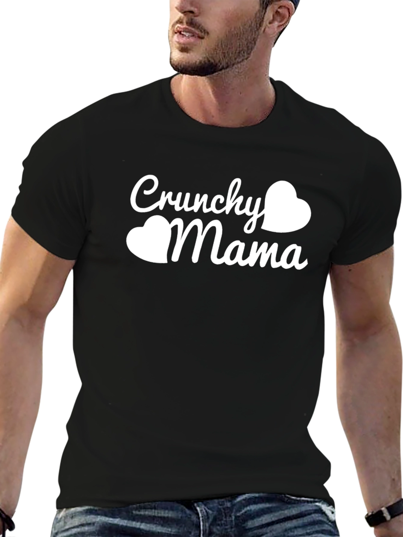 Crunchy Mama Heart Graphic Tee - Trendy Mothers Shirt
