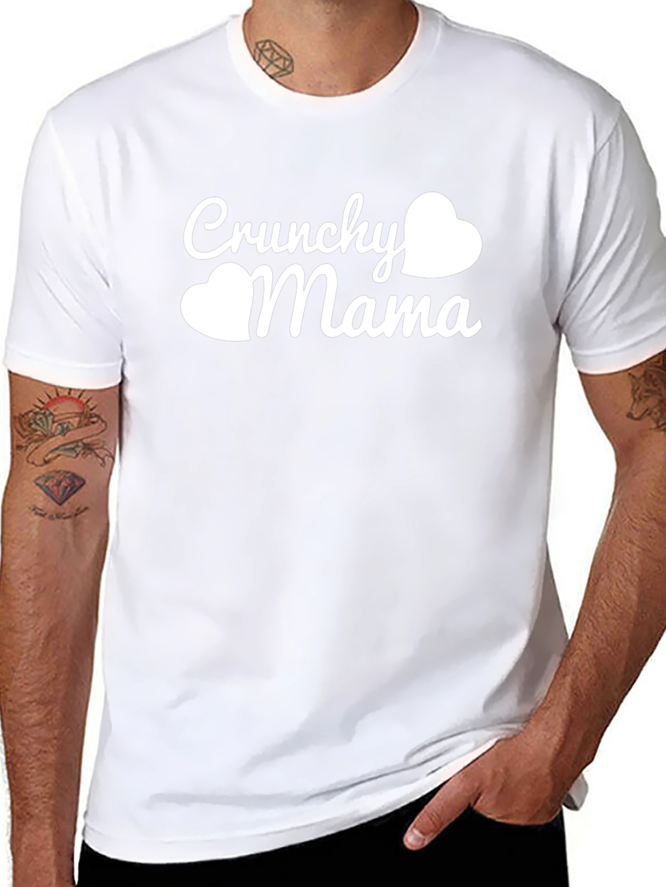 Crunchy Mama Heart Graphic Tee - Trendy Mothers Shirt