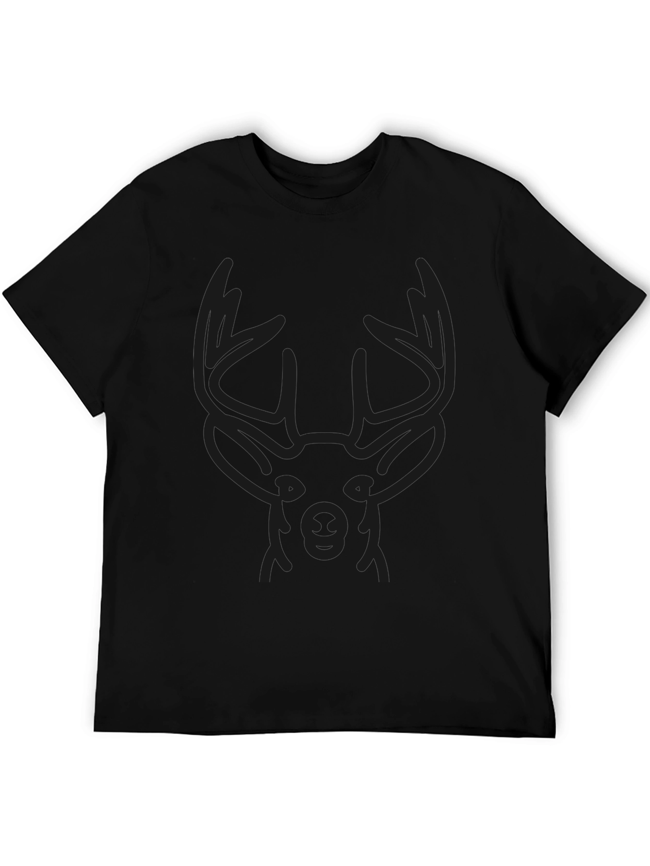 Mens Black Deer Graphic T-Shirt