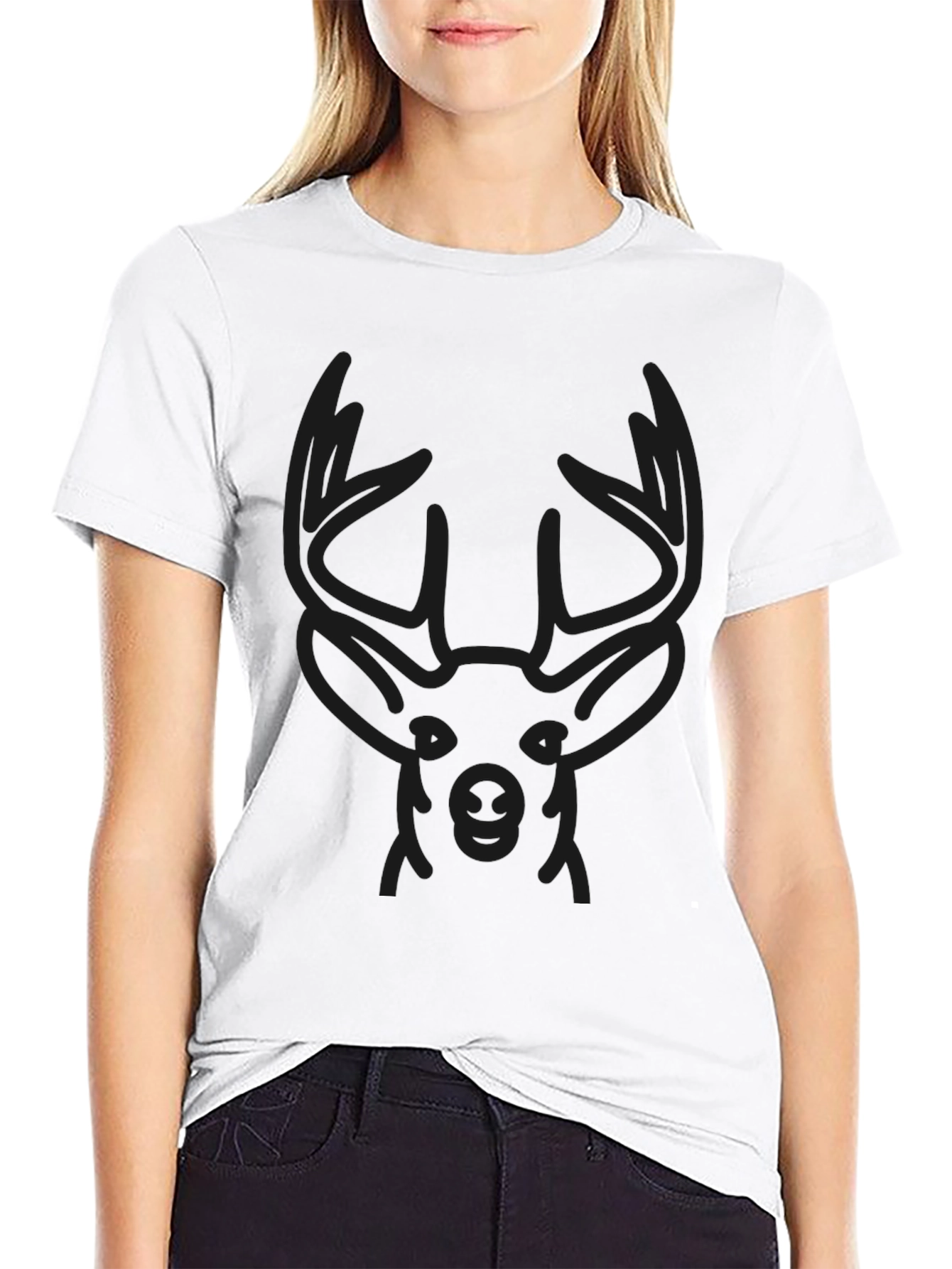 Mens Black Deer Graphic T-Shirt