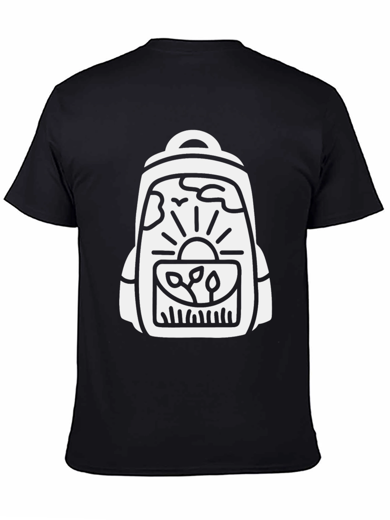 Nature Backpack Graphic Tee - Black