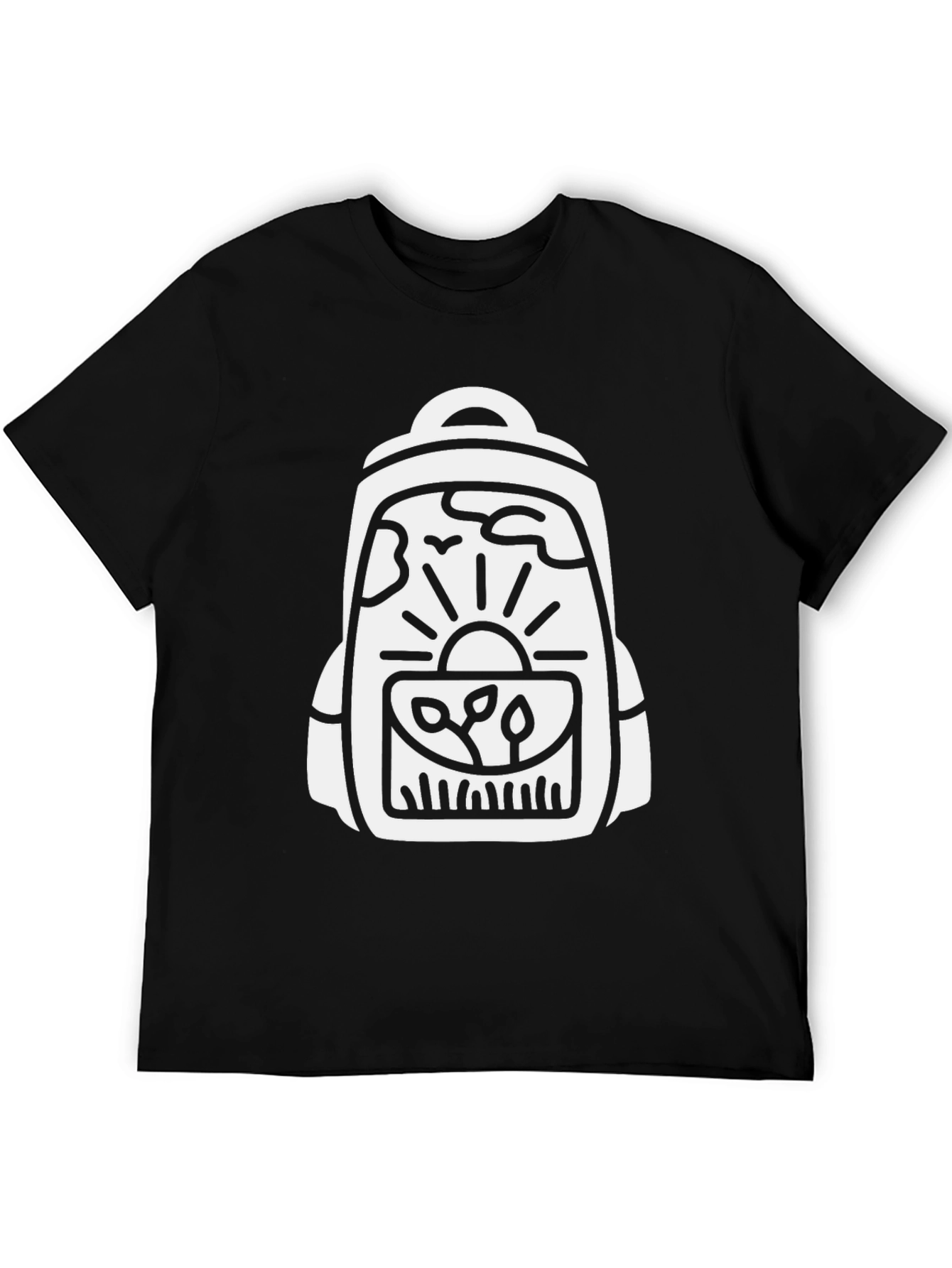 Nature Backpack Graphic Tee - Black
