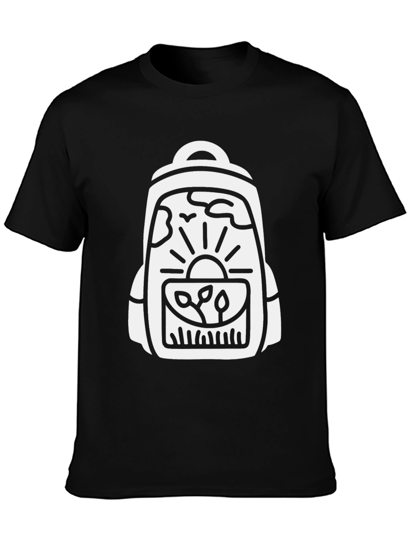 Nature Backpack Graphic Tee - Black