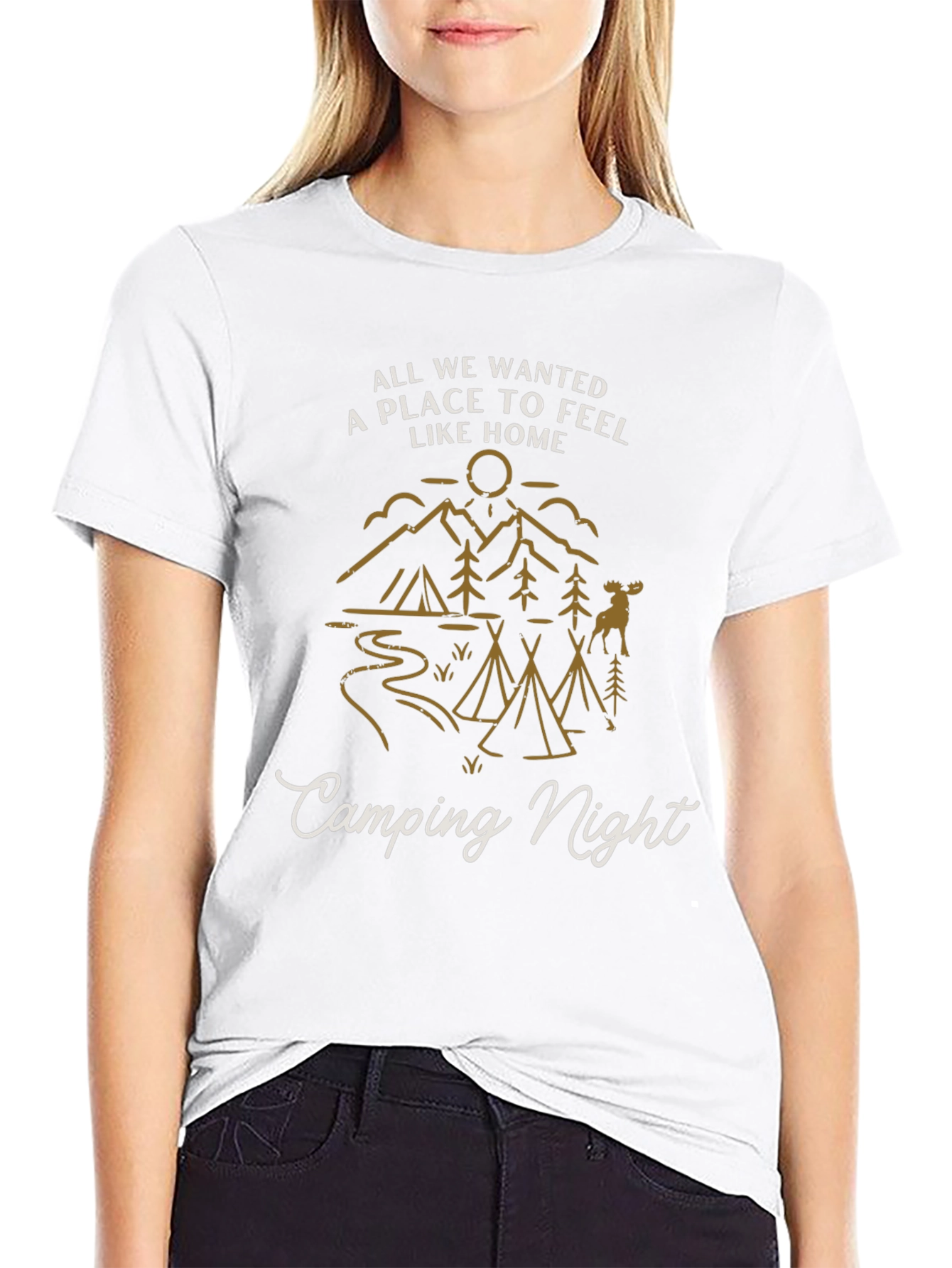 Camping Night Graphic Tee - Adventure Awaits