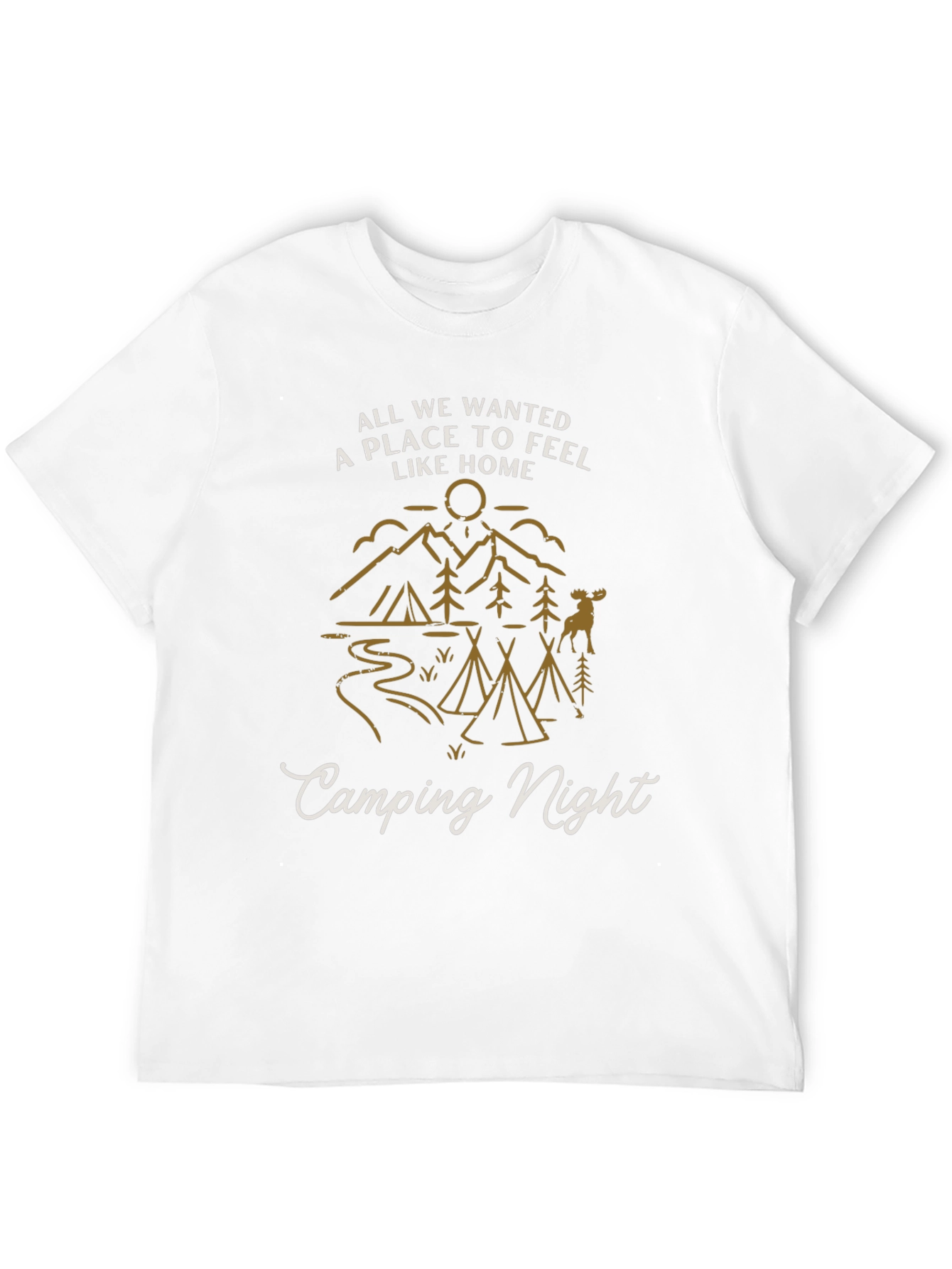 Camping Night Graphic Tee - Adventure Awaits