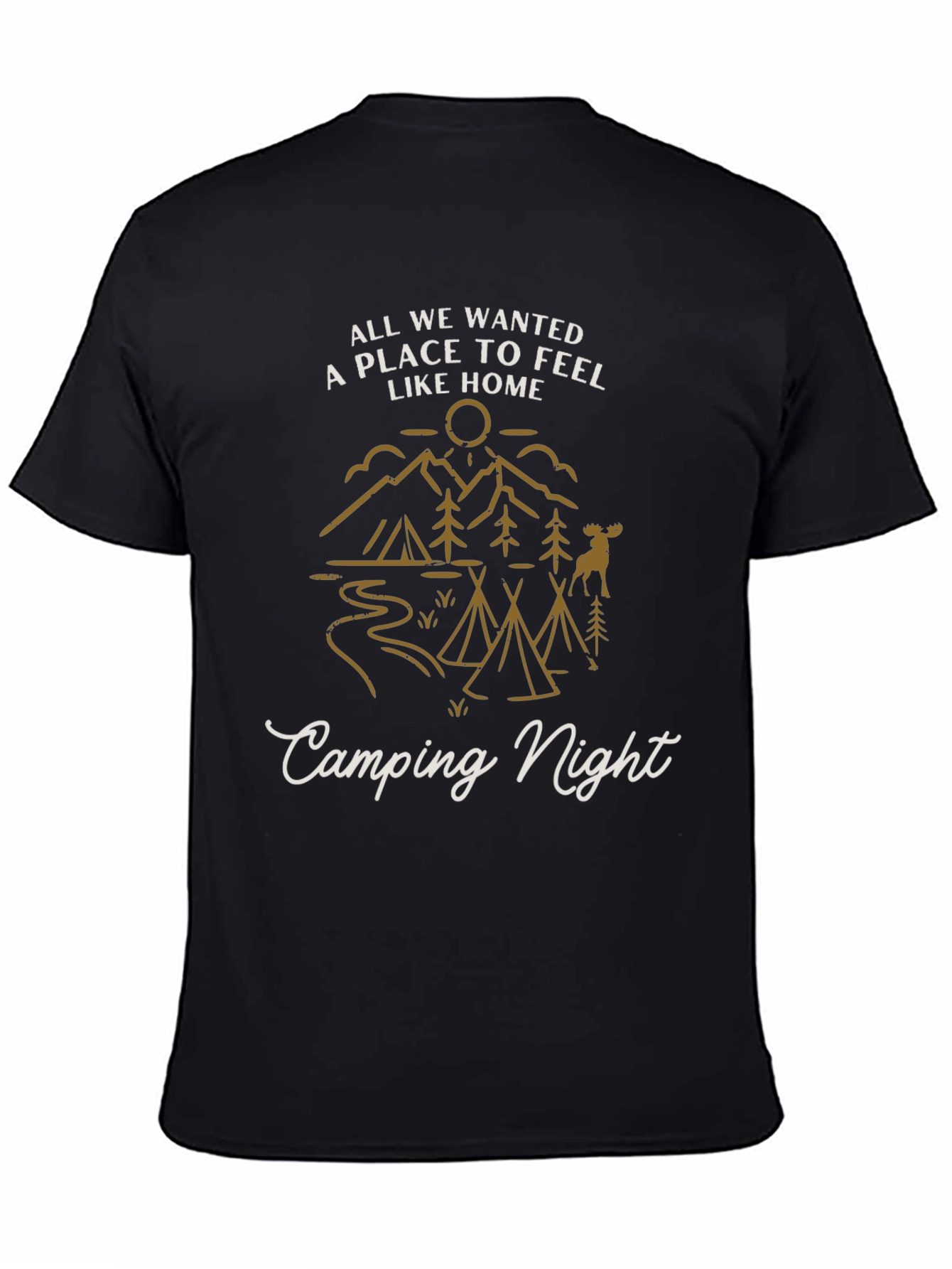 Camping Night Graphic Tee - Adventure Awaits