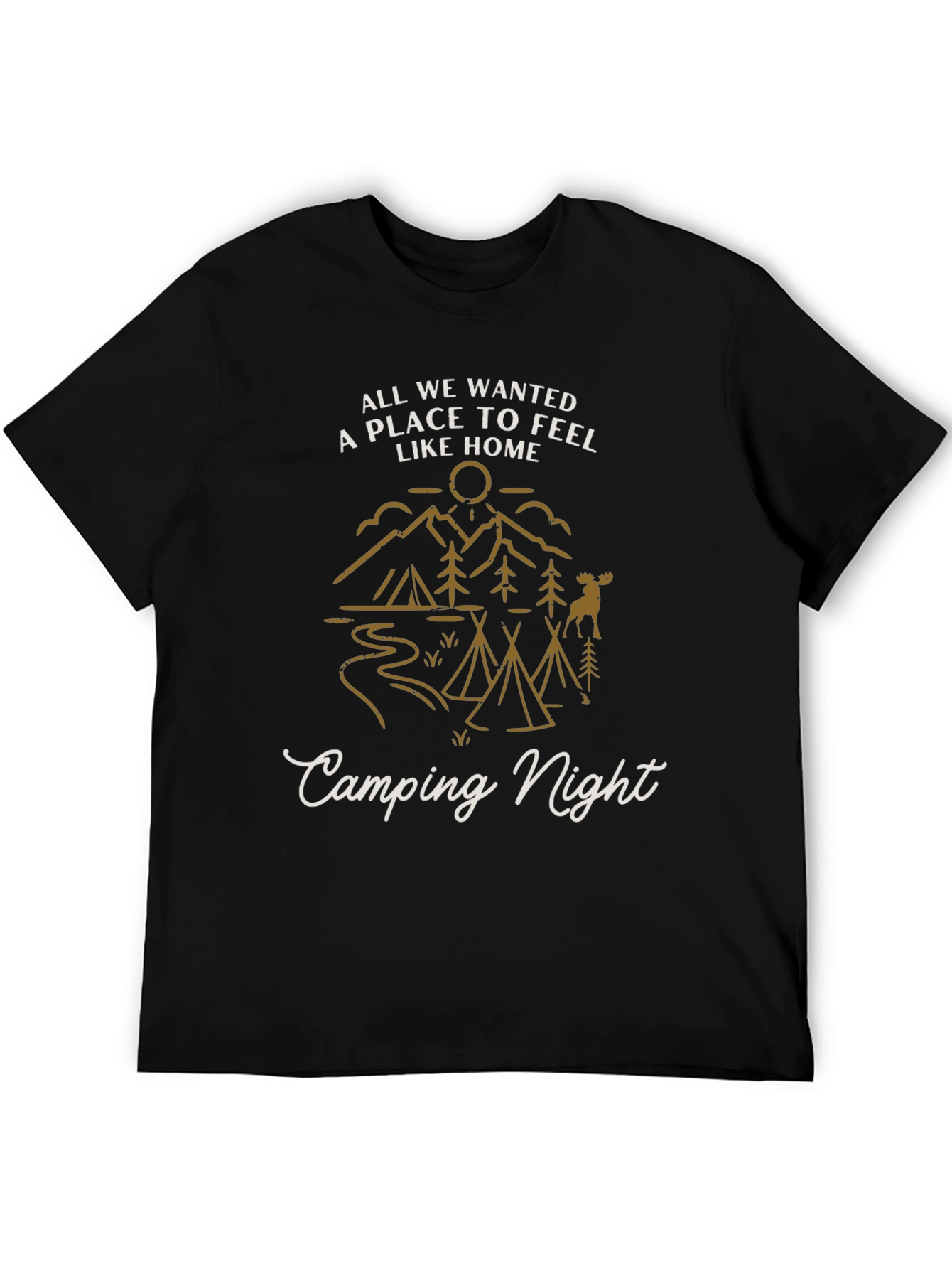 Camping Night Graphic Tee - Adventure Awaits