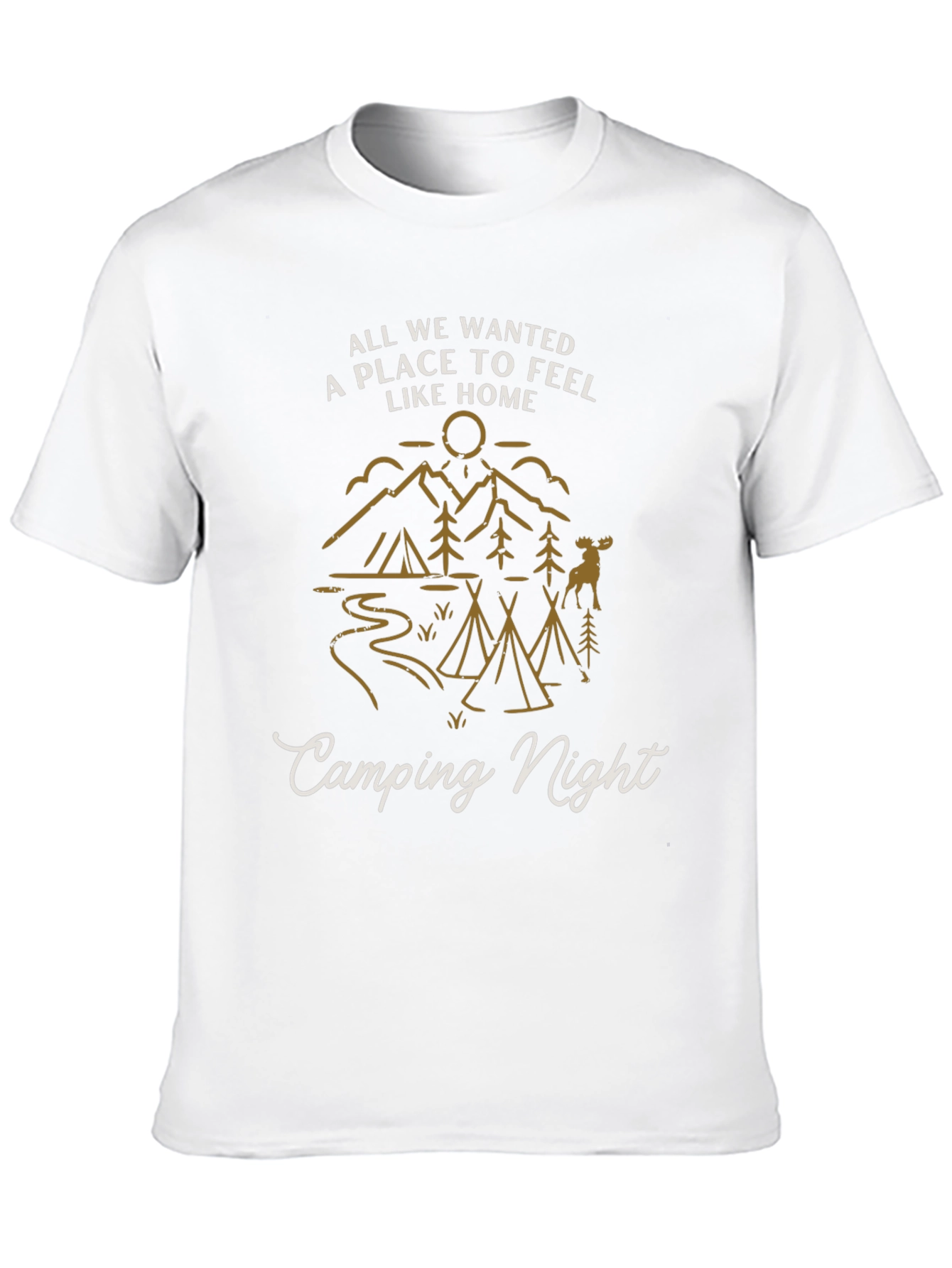 Camping Night Graphic Tee - Adventure Awaits