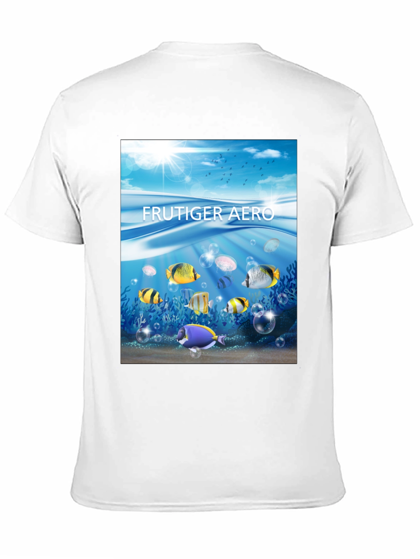 Frutiger Aero Fish Graphic Black T-Shirt