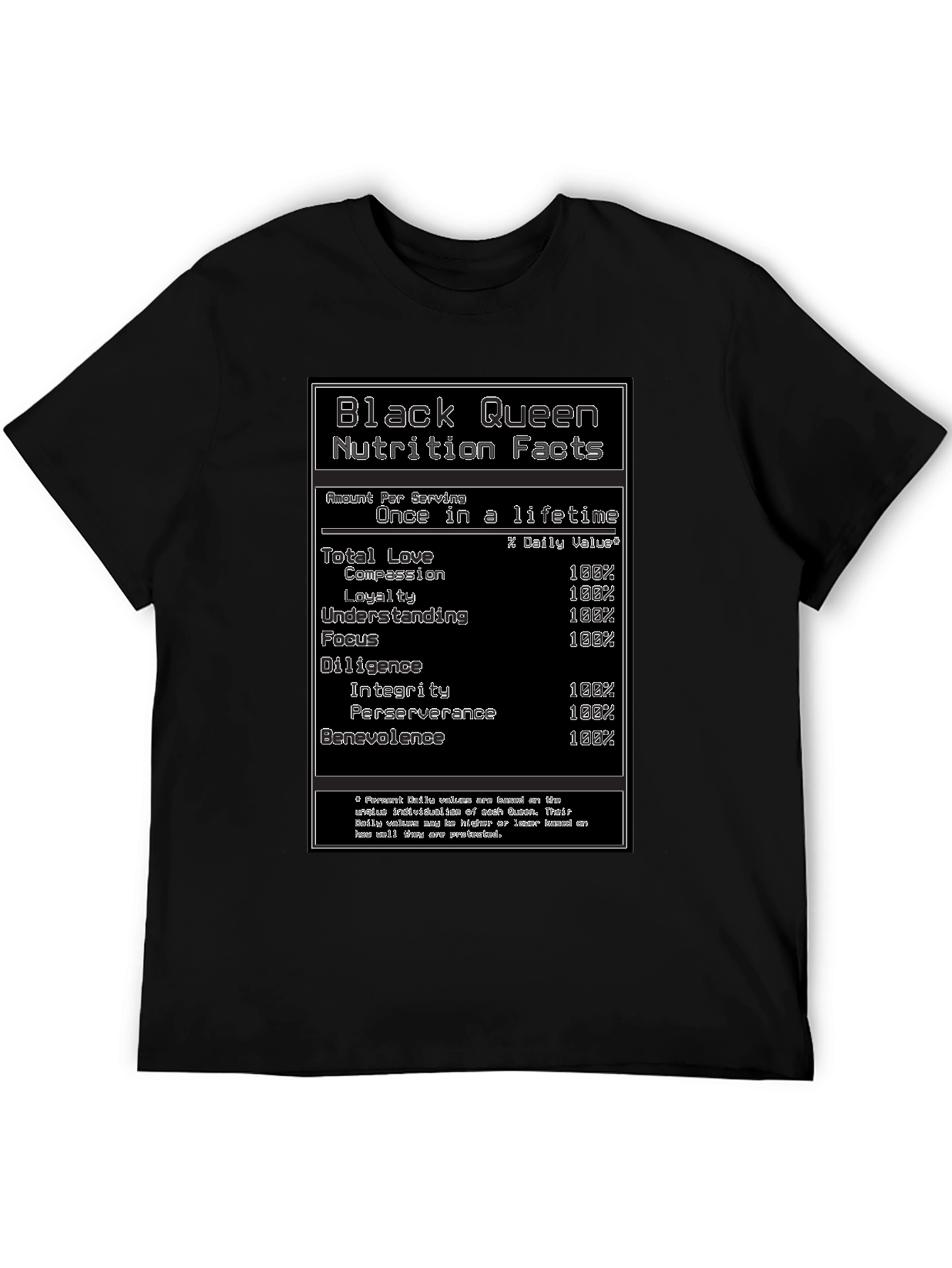 Black Queen Nutrition Facts T-Shirt