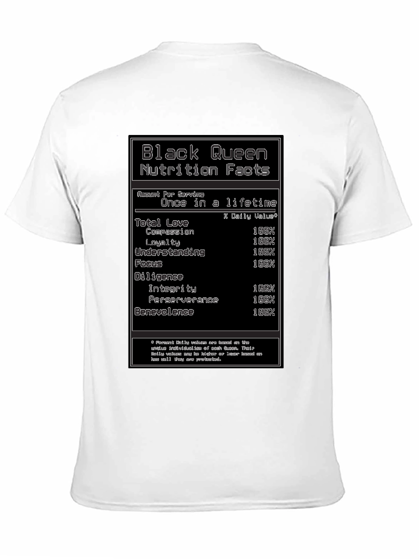 Black Queen Nutrition Facts T-Shirt