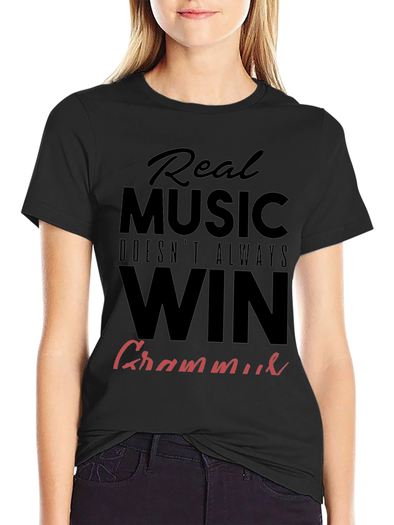 Real Music Doesnt Always Win Grammar T-Shirt