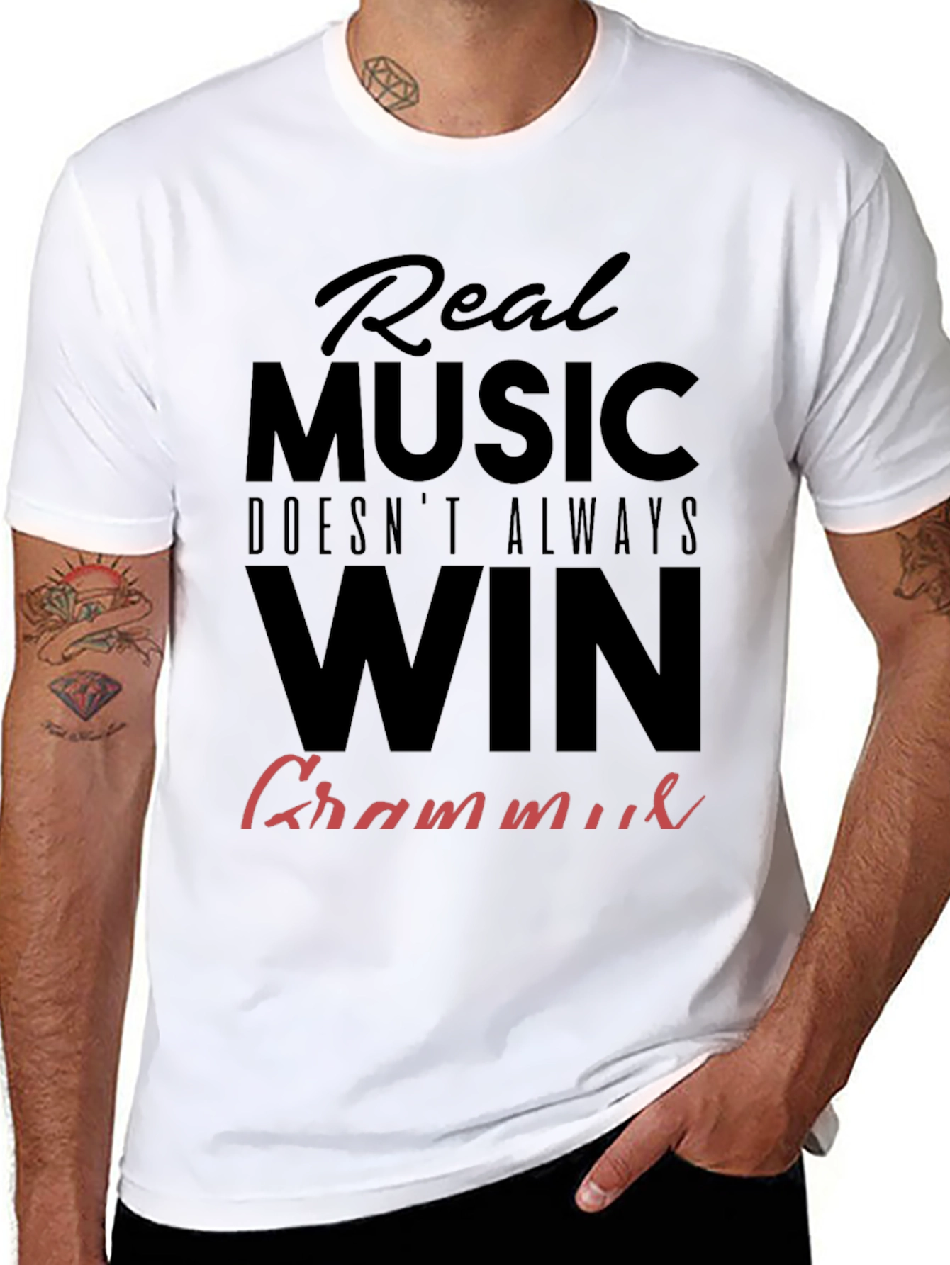 Real Music Doesnt Always Win Grammar T-Shirt