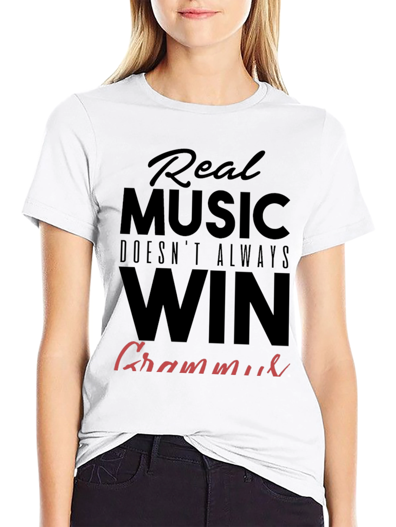 Real Music Doesnt Always Win Grammar T-Shirt