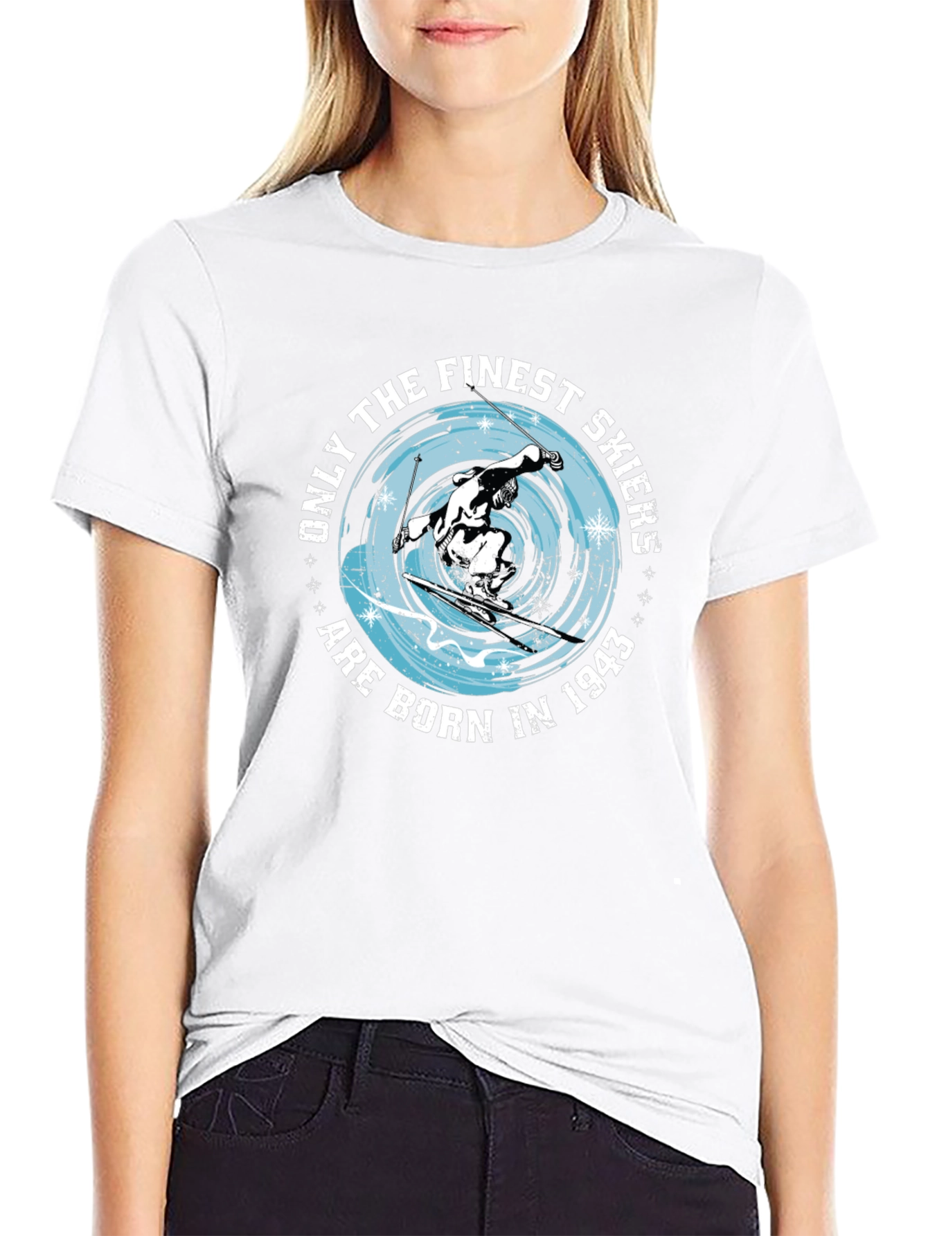 Finest Skiers Born in 1943 Black T-Shirt