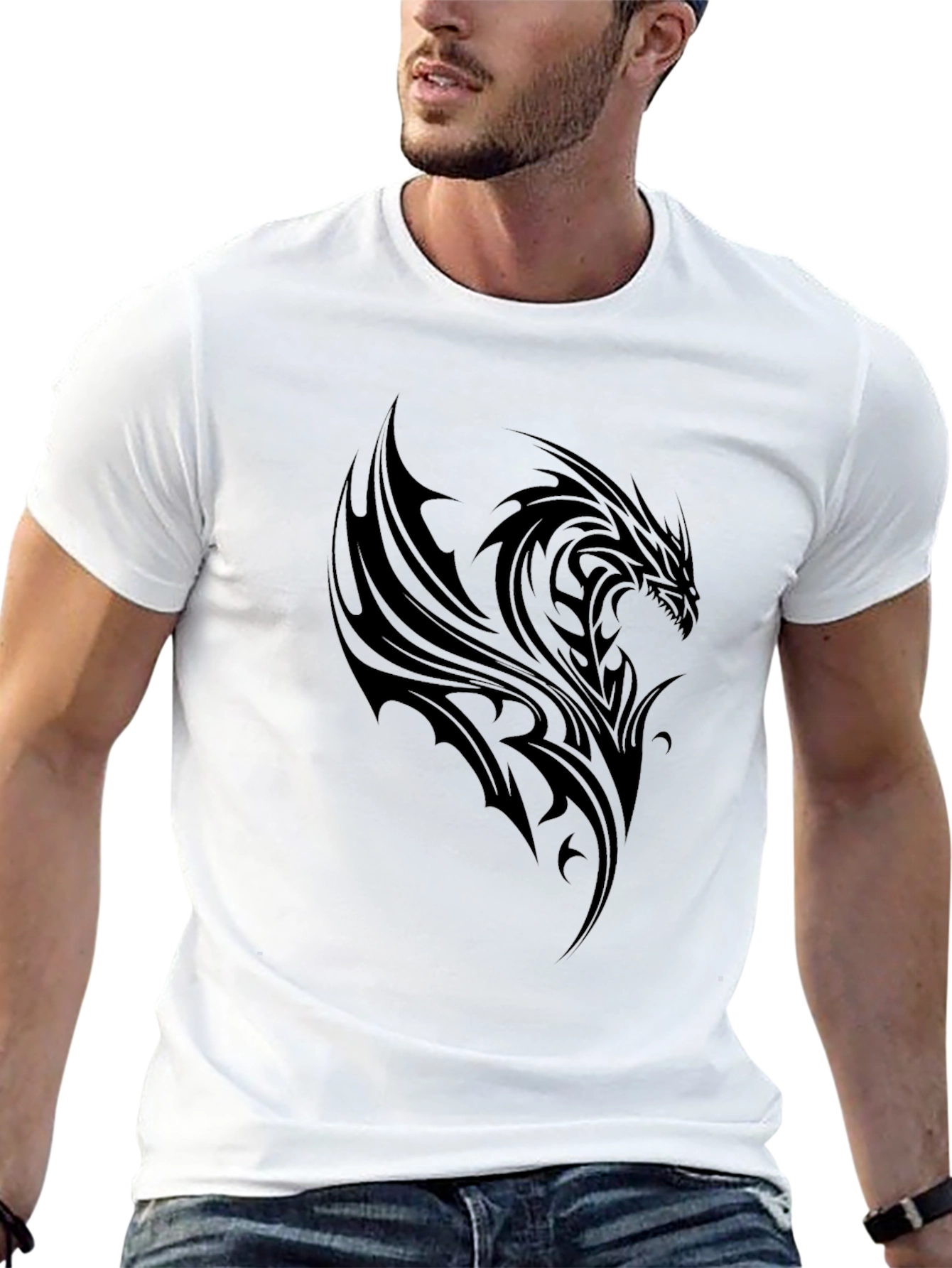 Black Dragon Graphic Tee - Mens Fashion
