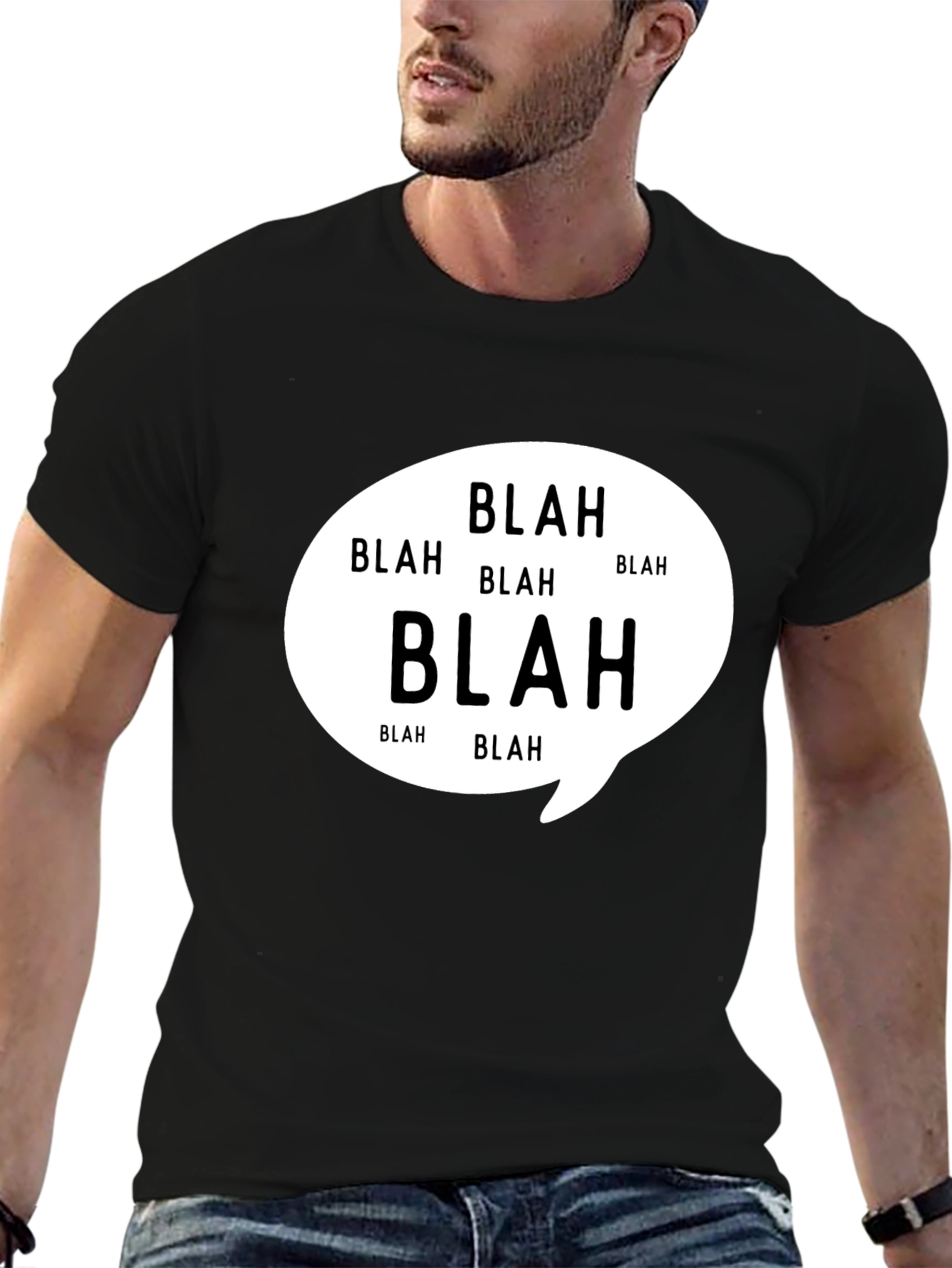 Blah Bubble Black T-Shirt - Express Yourself!