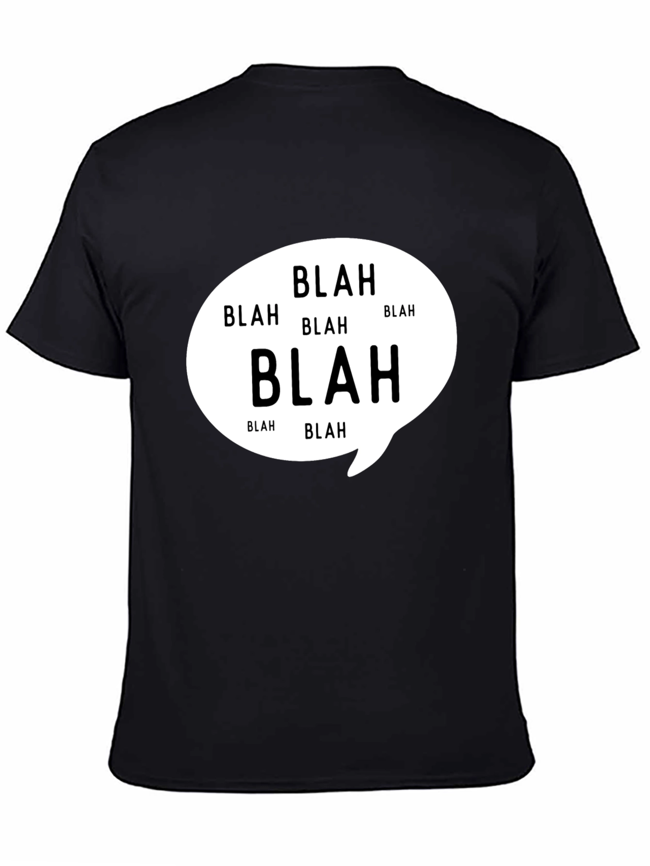 Blah Bubble Black T-Shirt - Express Yourself!