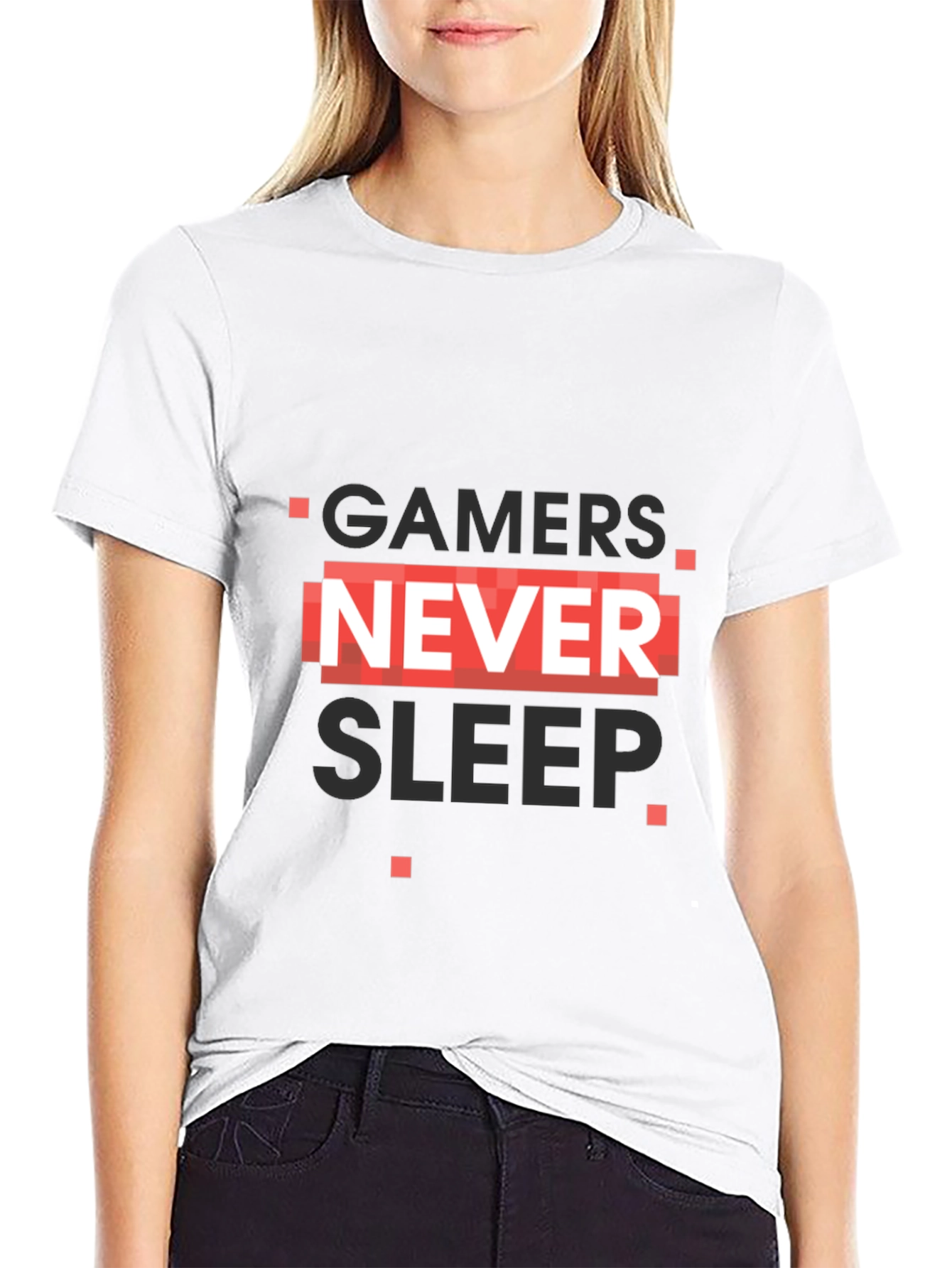 Gamers Never Sleep Black T-Shirt