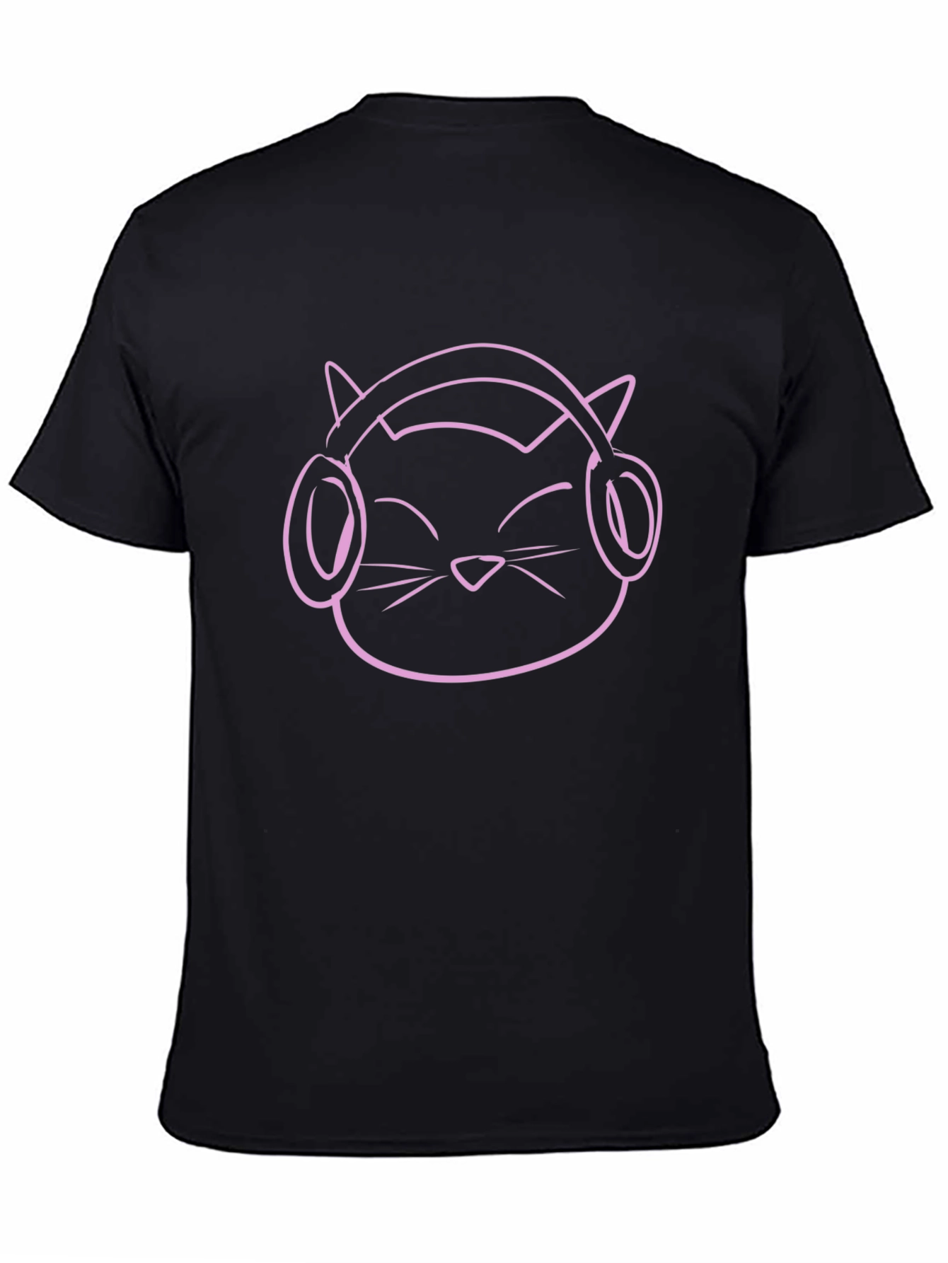 Cool Cat Headphones Graphic Tee - Black