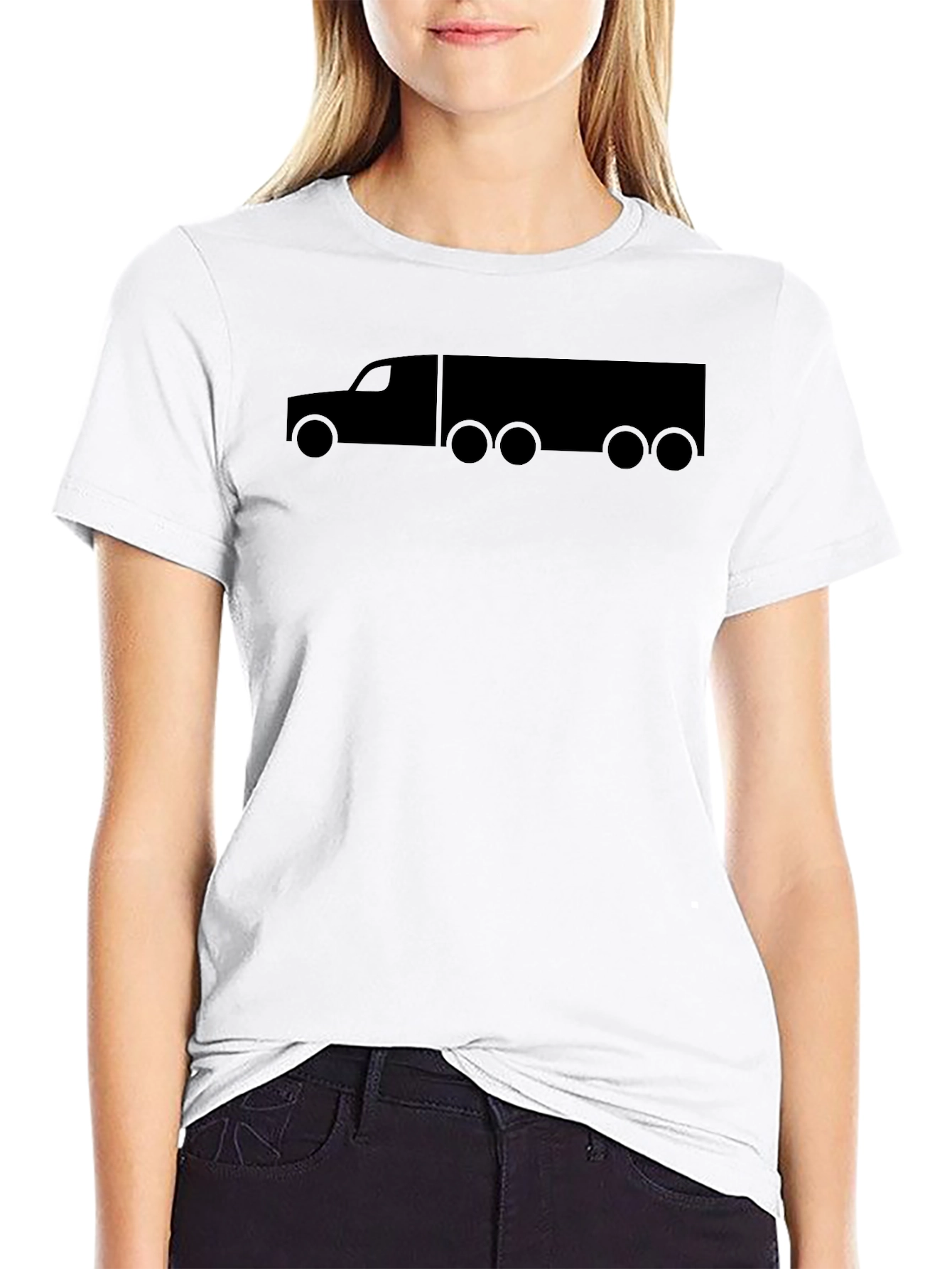 Trucker T-Shirt - Black Cotton Blend Tee