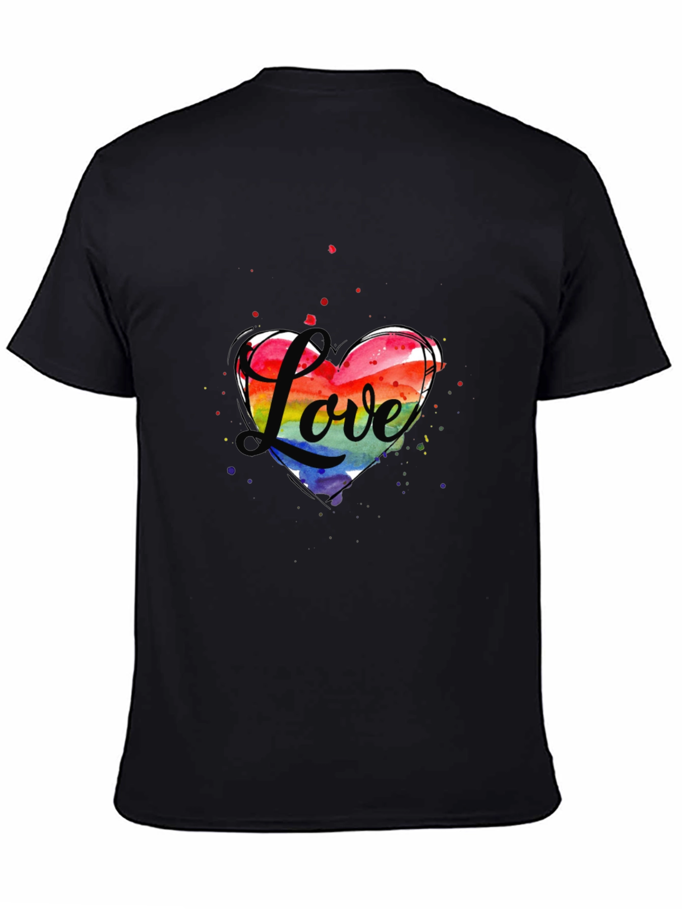 Love Heart LGBTQ Pride T-Shirt - Black