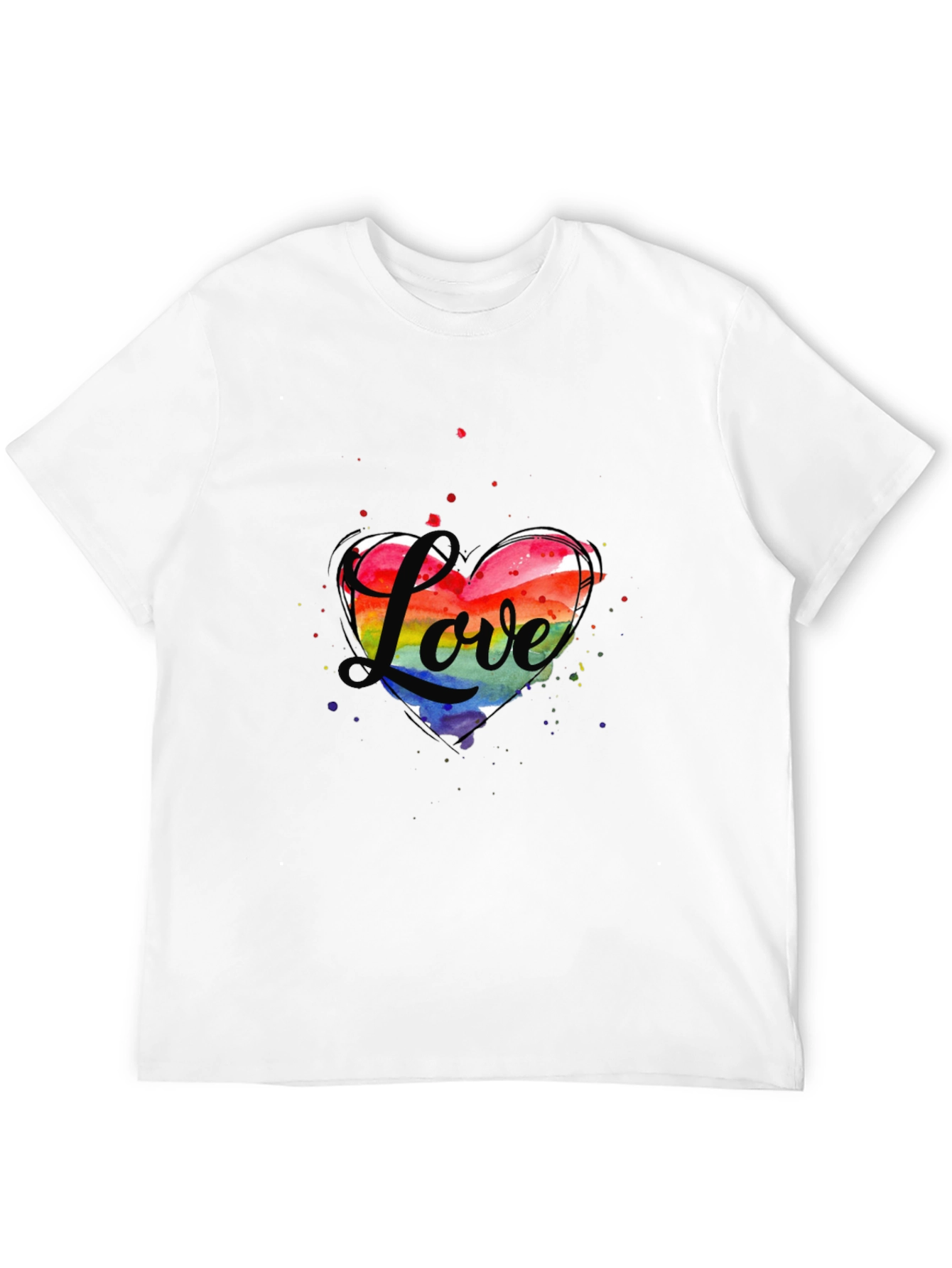 Love Heart LGBTQ Pride T-Shirt - Black