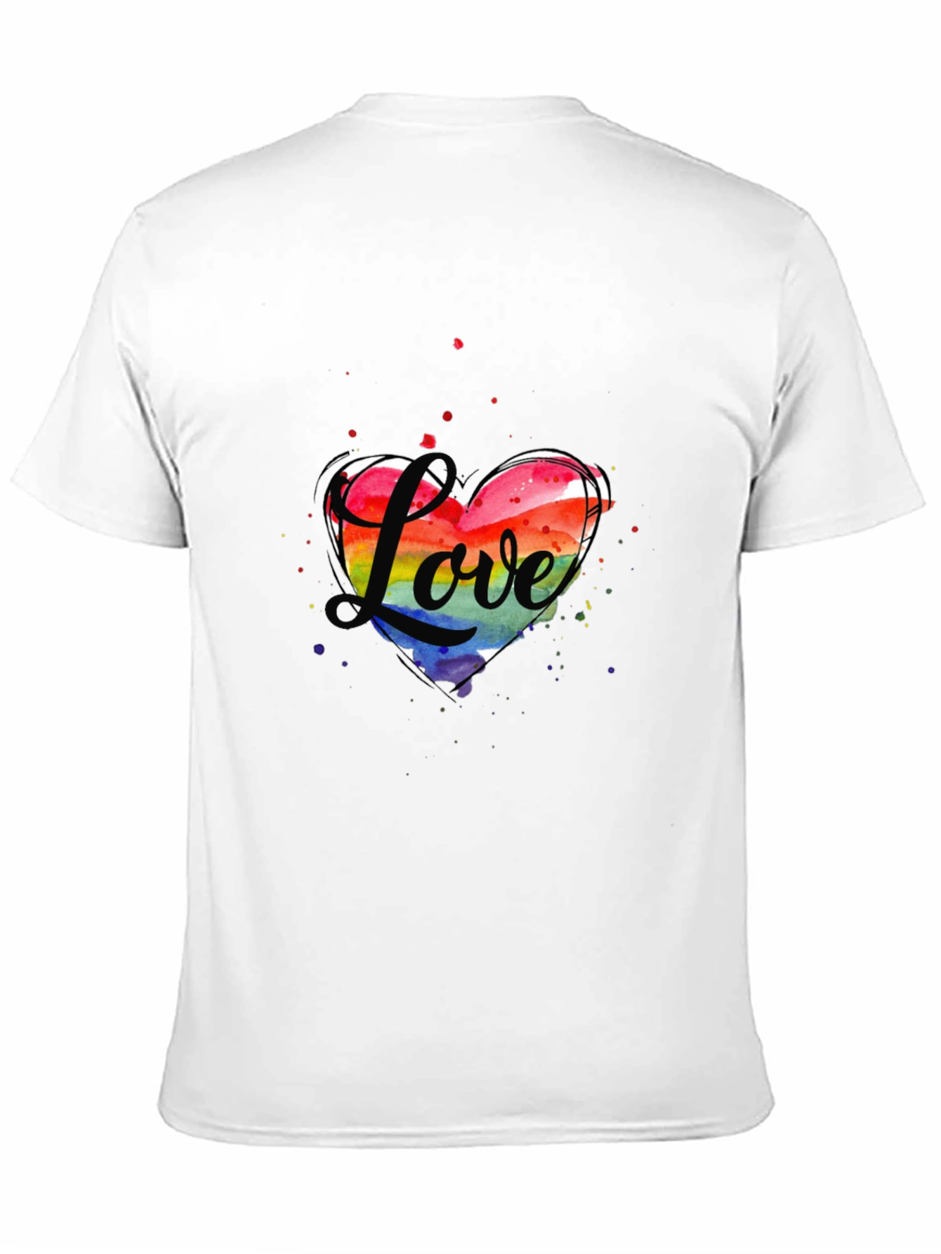 Love Heart LGBTQ Pride T-Shirt - Black
