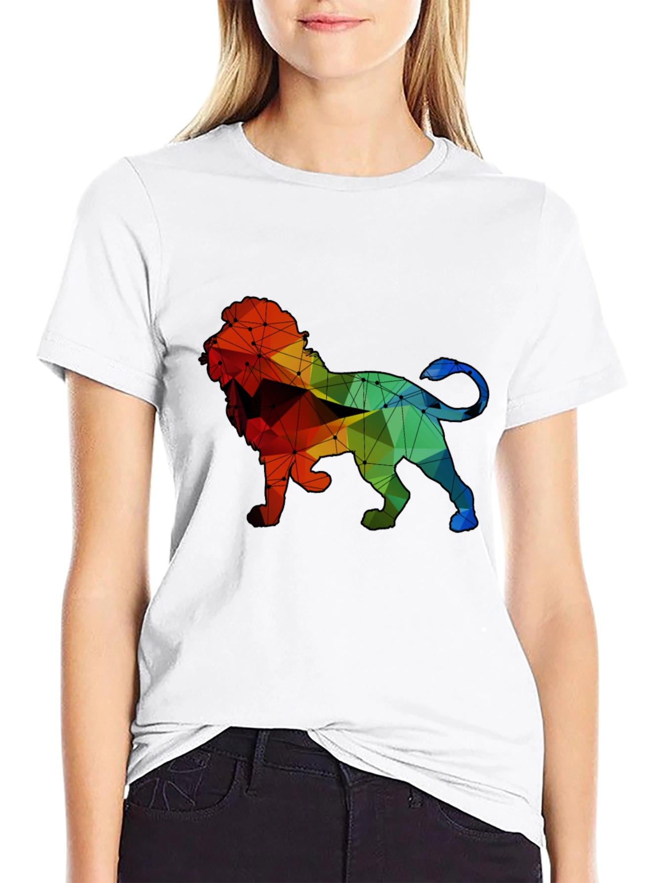 Geometric Lion Graphic T-Shirt