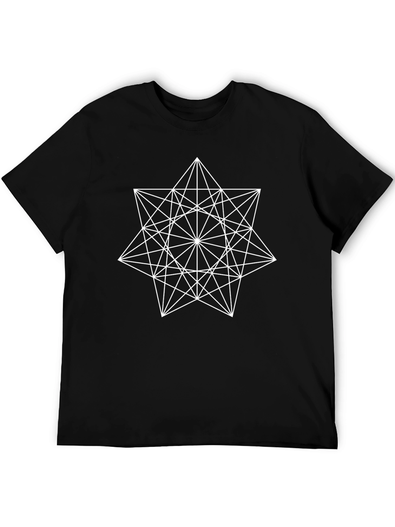 Geometric Star Graphic Tee - Mens Black T-Shirt
