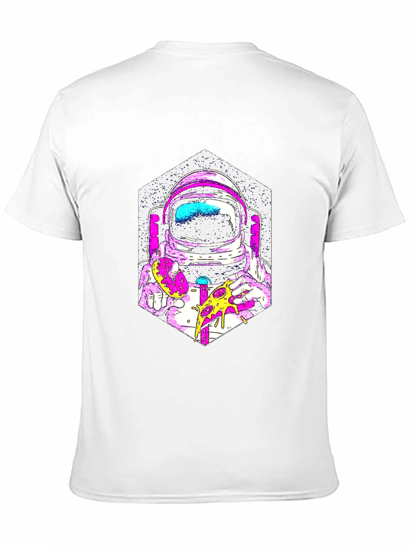 Astronaut Pizza Graphic T-Shirt - Cool Space Tee