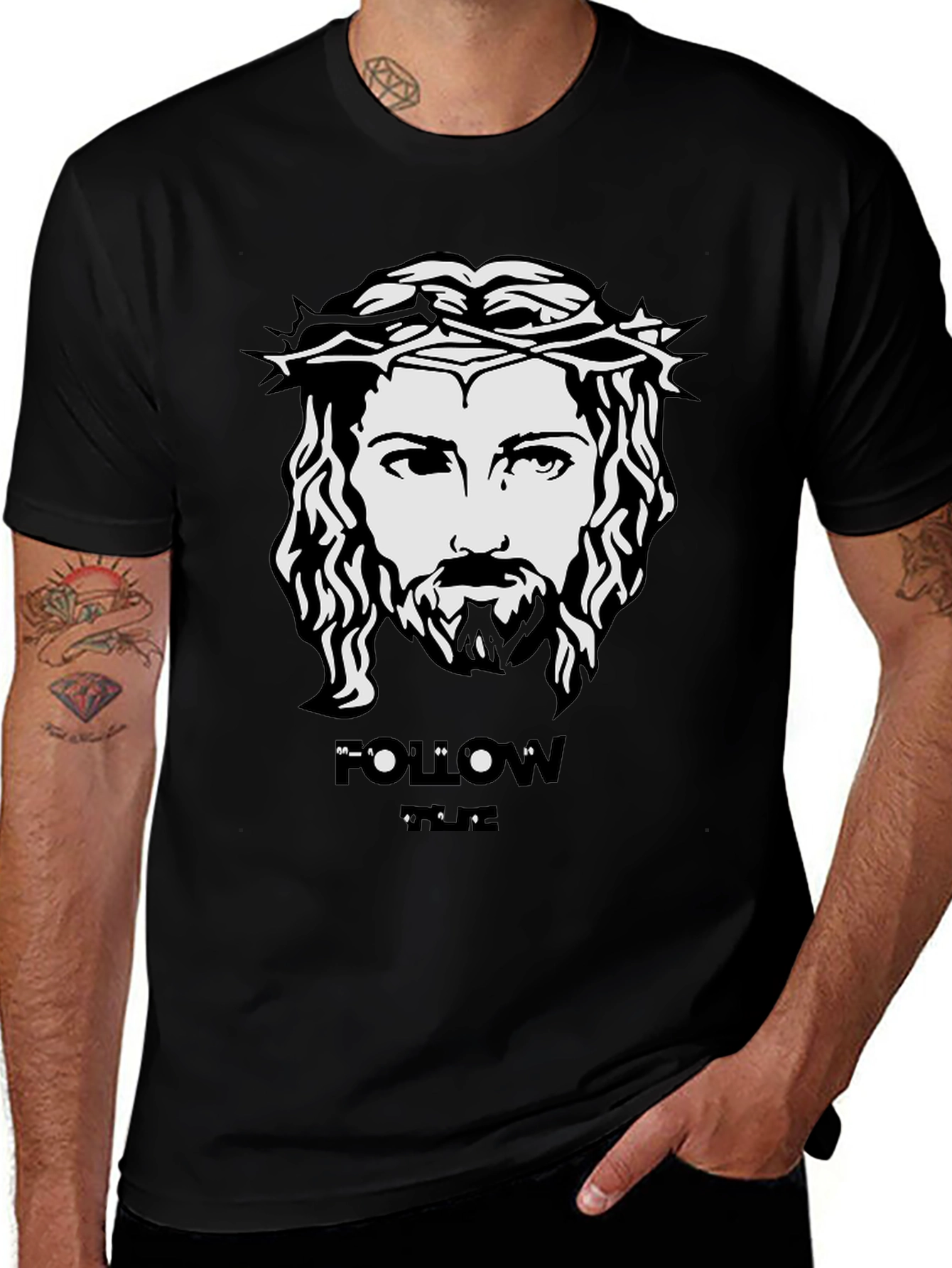 Jesus Follow Tee - Black Christian T-Shirt
