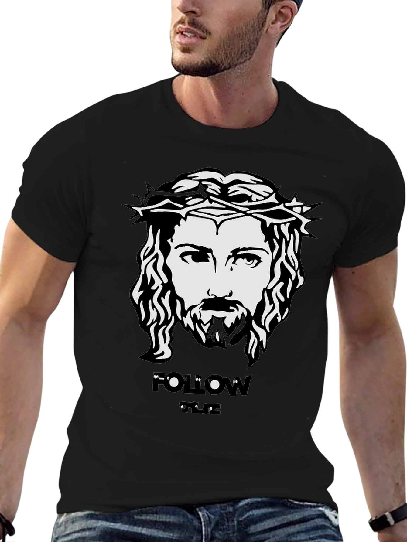 Jesus Follow Tee - Black Christian T-Shirt
