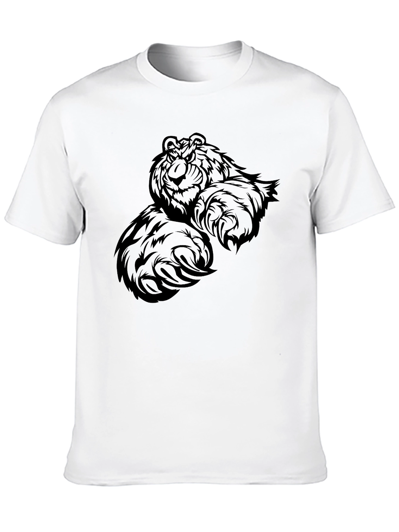 Mens Black Bear Graphic Tee - Fierce Claw Design
