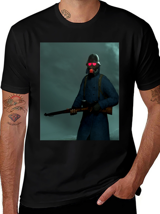 Creepy Soldier Graphic Tee - Dark Humor