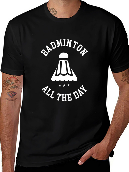 Badminton All Day T-Shirt - Black Graphic Tee