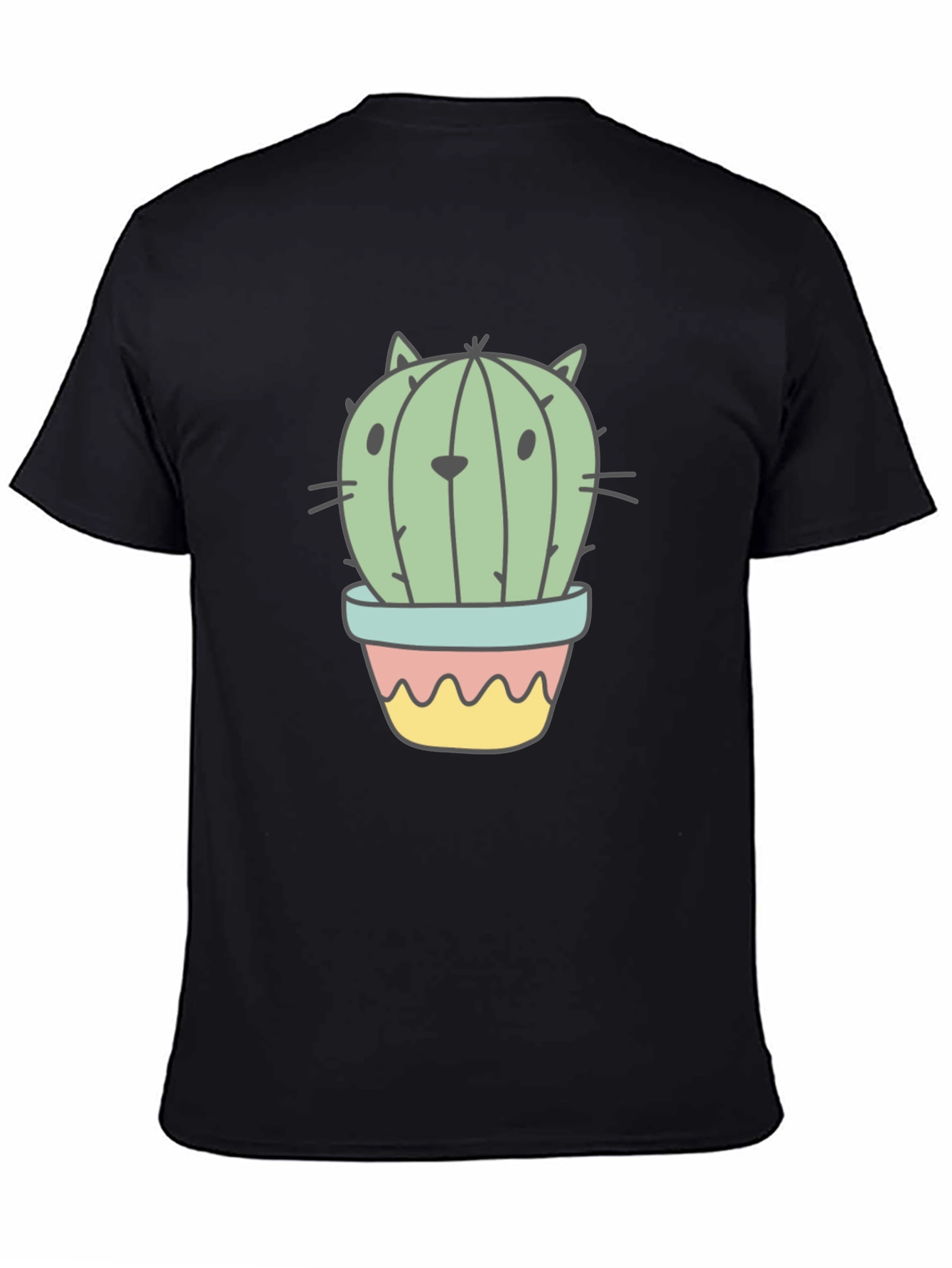 Cactus Cat Graphic T-Shirt - Unique Novelty Tee