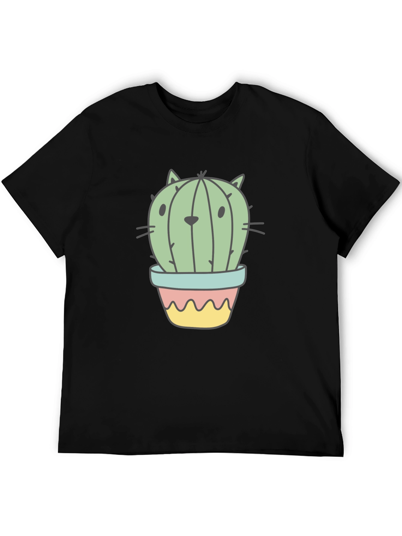 Cactus Cat Graphic T-Shirt - Unique Novelty Tee