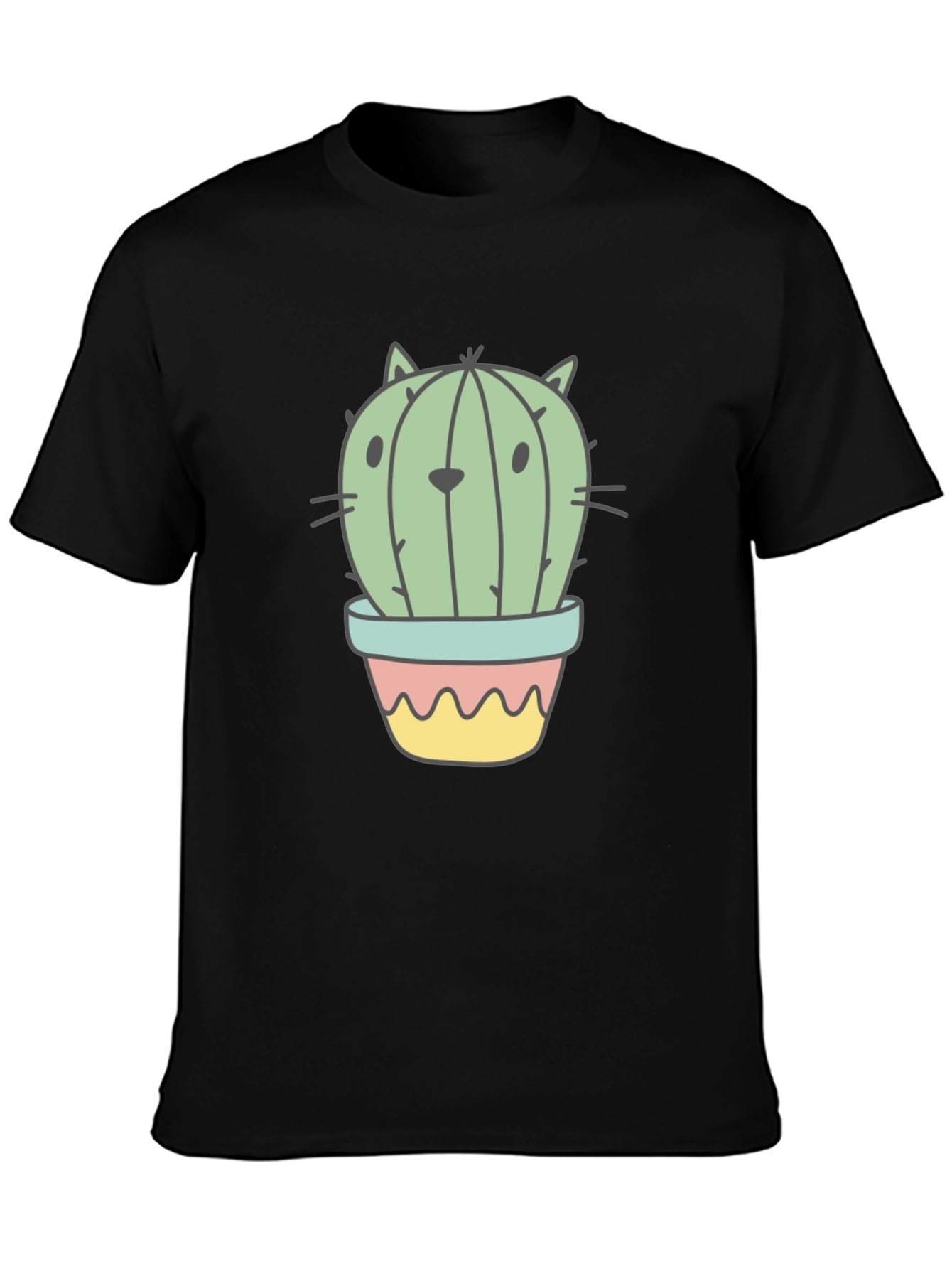 Cactus Cat Graphic T-Shirt - Unique Novelty Tee