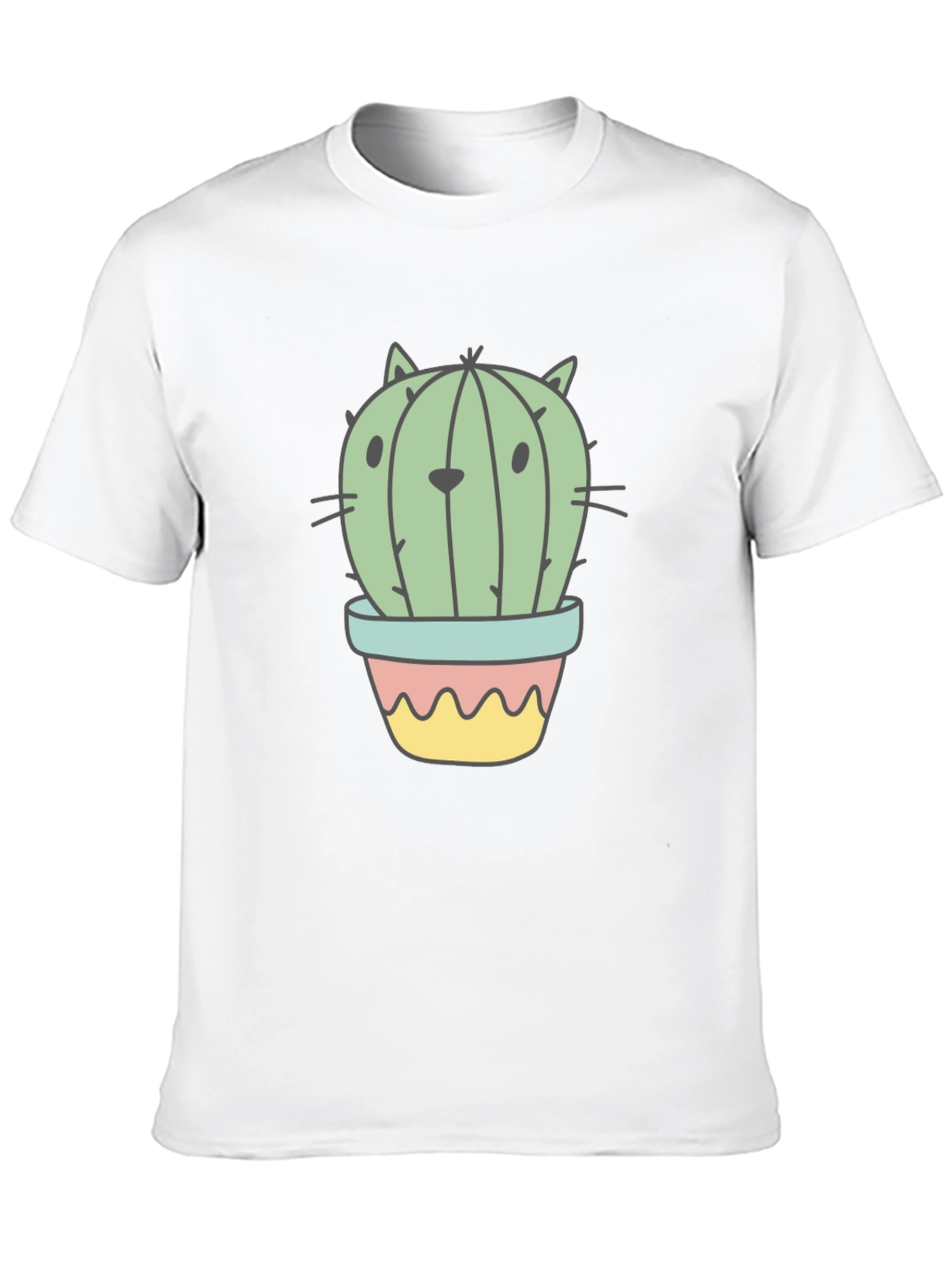 Cactus Cat Graphic T-Shirt - Unique Novelty Tee